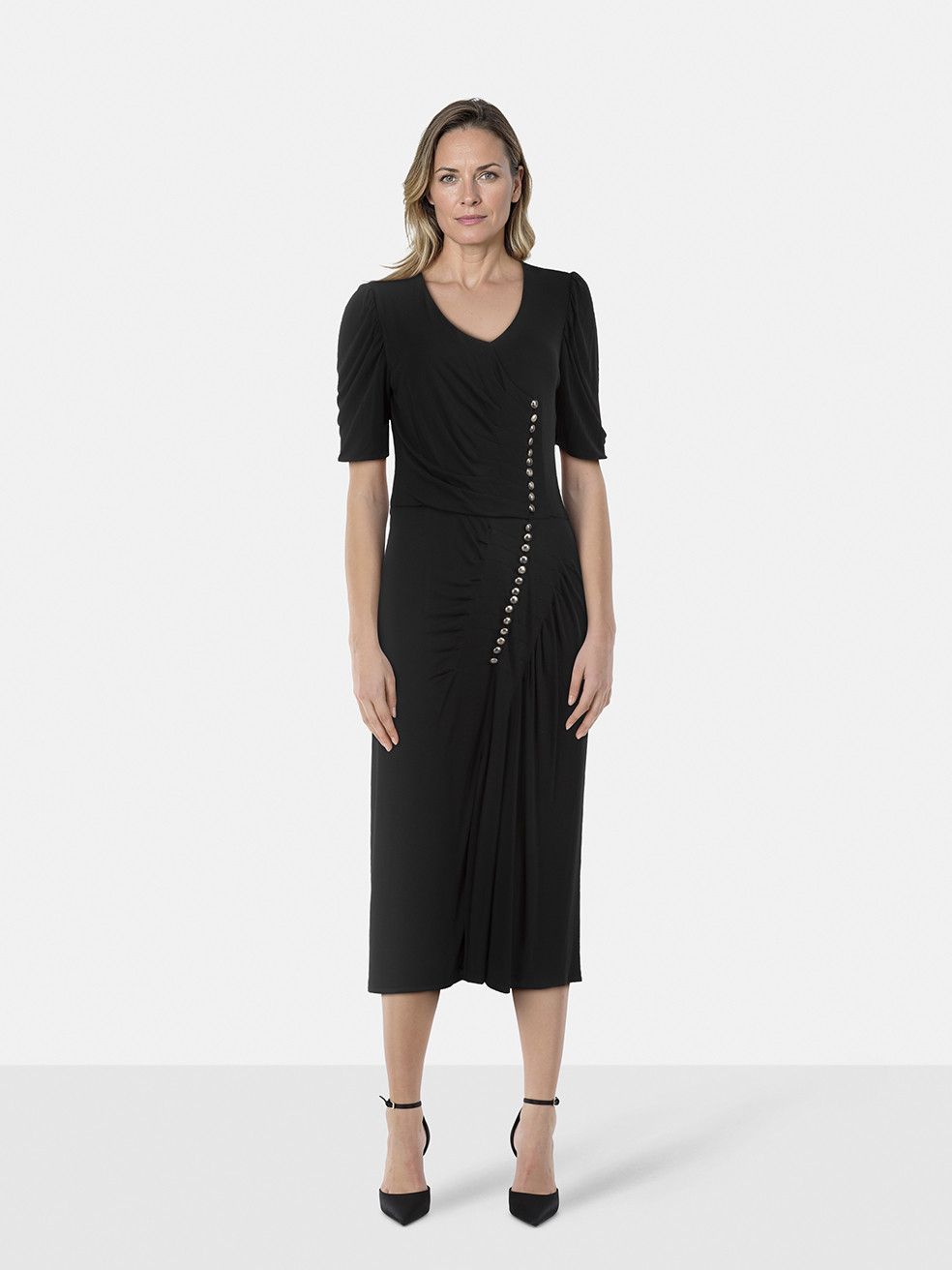 Alexander McQueen Black Button Embellished Dress Size M / US 6-8 / IT 42-44 - 1 Thumbnail