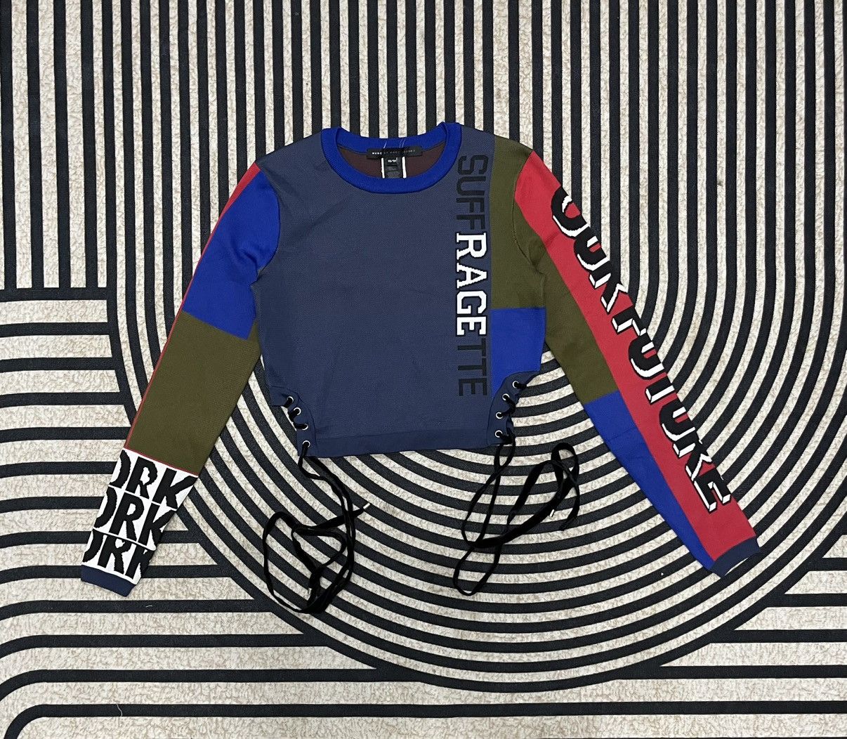 Marc by Marc Jacobs F/W 2015 RUNAWAY MARC JACOBS SUFFRAGETTE LACE UP CROP TOP Size XS / US 0-2 / IT 36-38 - 2 Thumbnail