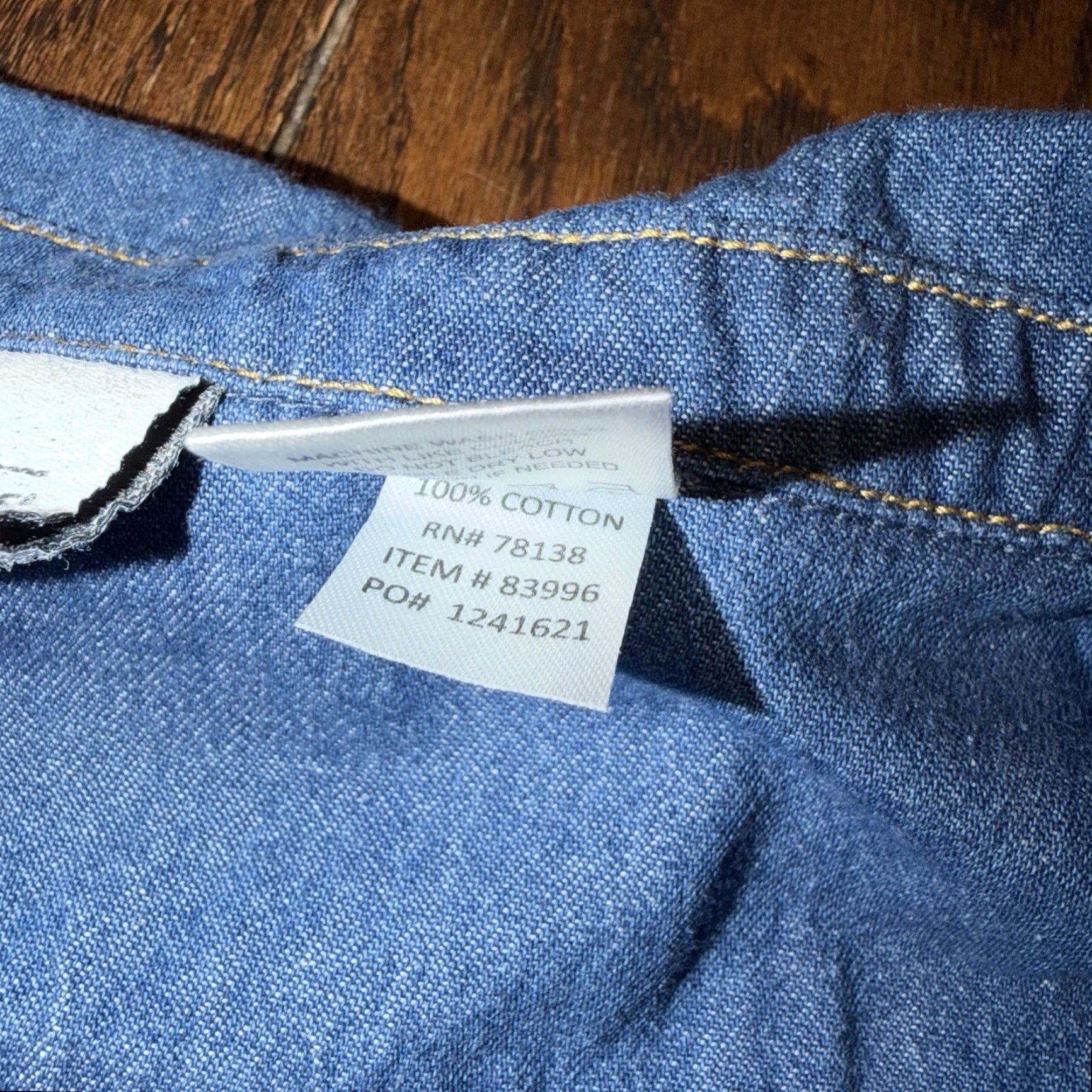 Denime The Vermont Country Store Denim Short Sleeve Popover Dress Women’s XL Pockets Blue Size 40" / US 18 - 3 Thumbnail