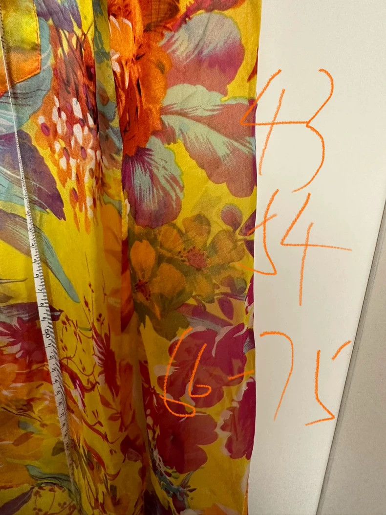 Helmut Lang HELMUT LANG Orange series peony printed mulberry silk open Size L / US 10 / IT 46 - 7 Thumbnail