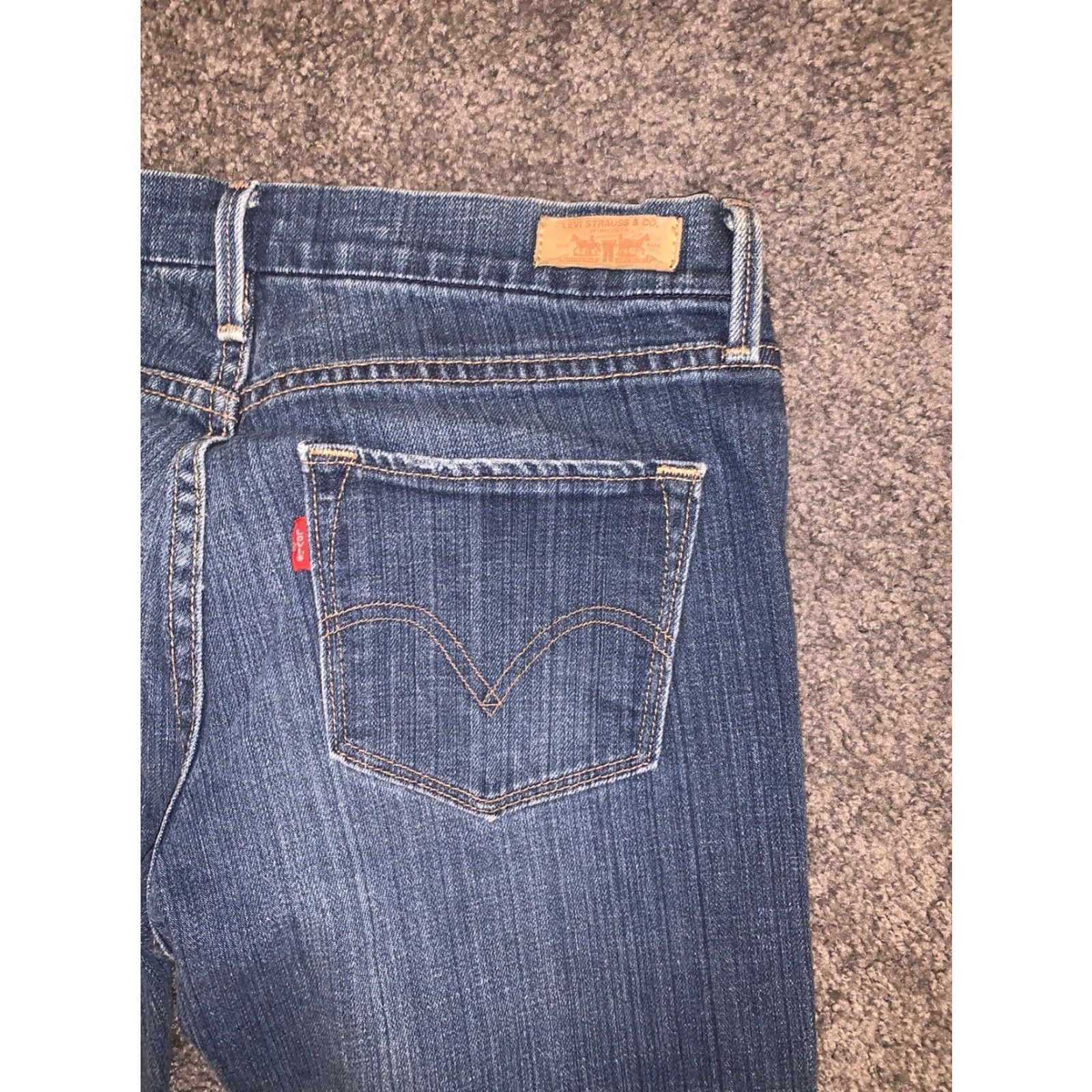 Levi's Womens Levi's 424 Jeans Straight Denim Blue 28x30 Regular Stretch 7/28 Size 28" / US 6 / IT 42 - 3 Thumbnail