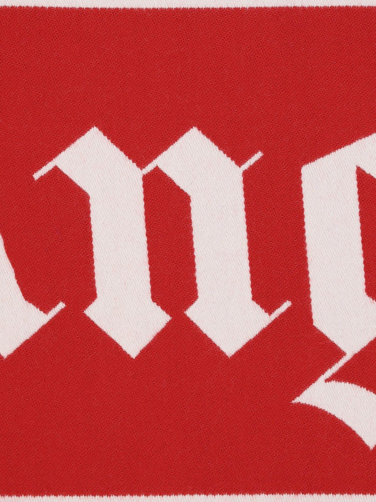 Palm Angels o1gr1nt0425 Size: OS / Logo Knitted Scarf in Red White Size ONE SIZE - 3 Thumbnail