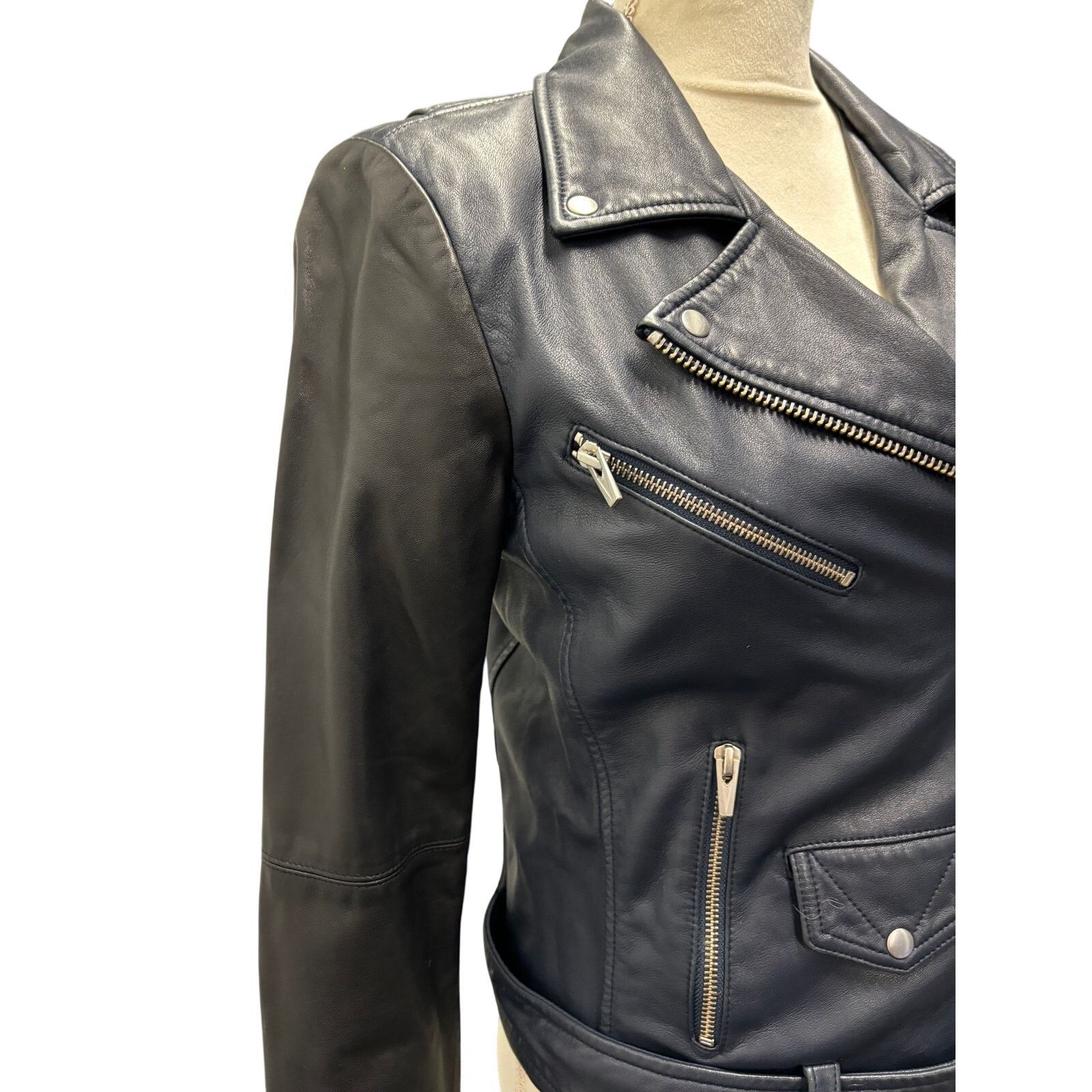 VEDA Veda Jayne Lambskin Snake-Print Moto Jacket Size S Size S / US 4 / IT 40 - 7 Thumbnail