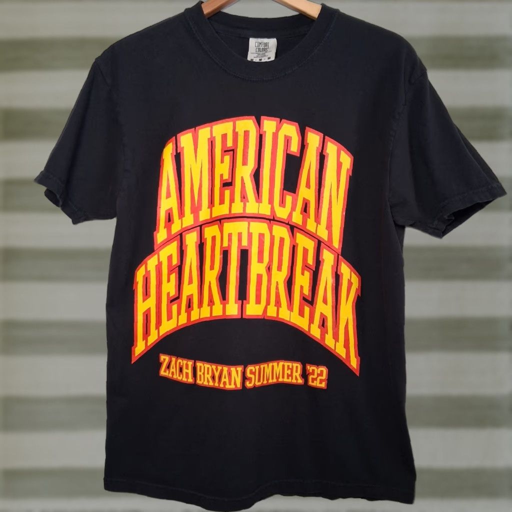 Comfort Colors Zach Bryan Shirt M Summer Tour 2022 Country Music Singer American Heartbreak T-Shirt Black Cotton Crew Neck Short Sleeve Graphic Men Size US M / EU 48-50 / 2 - 1 Thumbnail