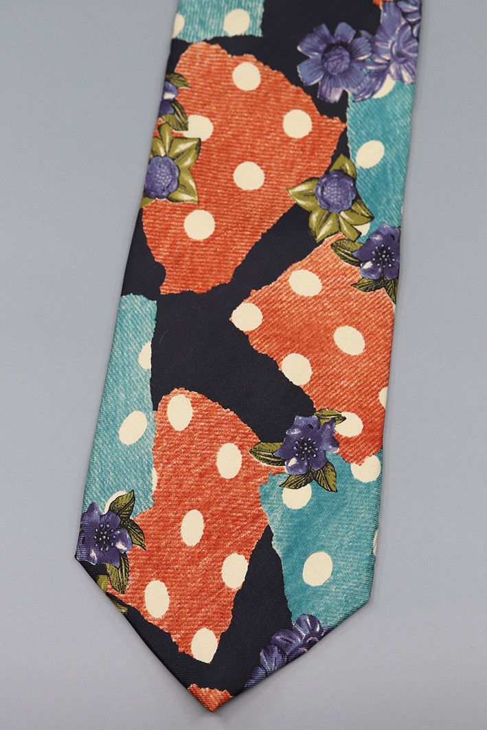 Hugo Boss × Vintage Vintage Hugo Boss Silk Tie – Bold Polka Dot Floral Print Size ONE SIZE - 1 Thumbnail