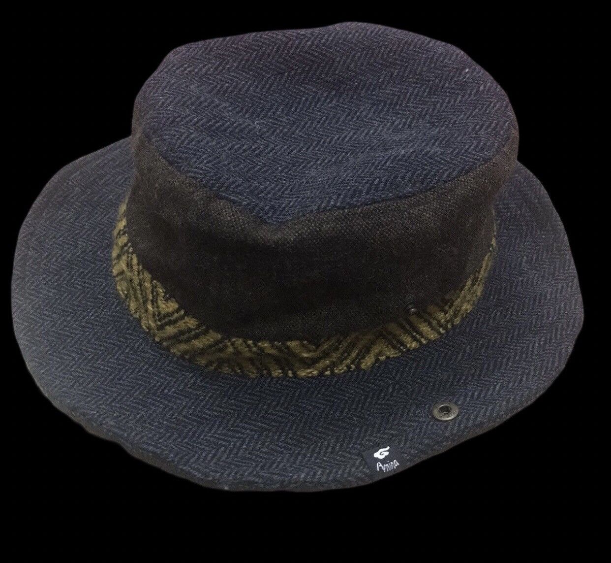 Japanese Brand Very Rare Archival Amina Multi Tones Cross Material Hat Size ONE SIZE - 2 Thumbnail