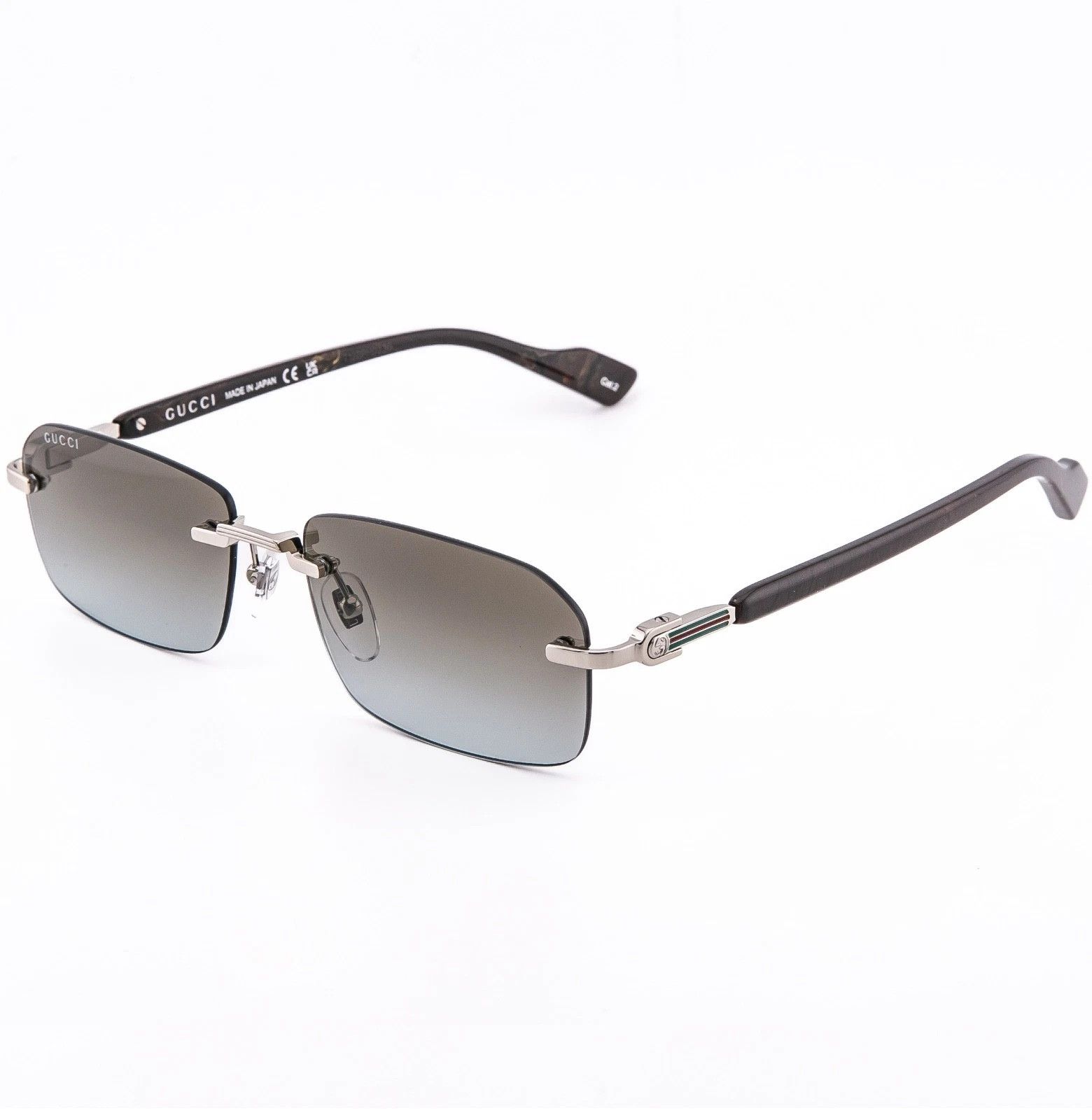 Gucci GUCCI GG1221S WEB Logo 1221 Silver 008 Narrow Sunglasses Size ONE SIZE - 4 Thumbnail