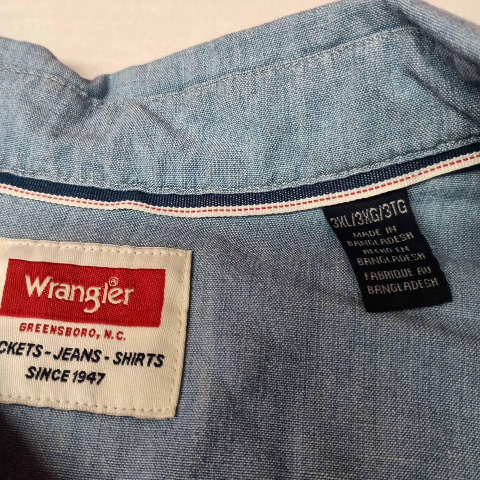 Wrangler Wrangler Men's Relaxed Woven Button Up Shirt Size 3XL Blue Size US XXL / EU 58 / 5 - 3 Thumbnail