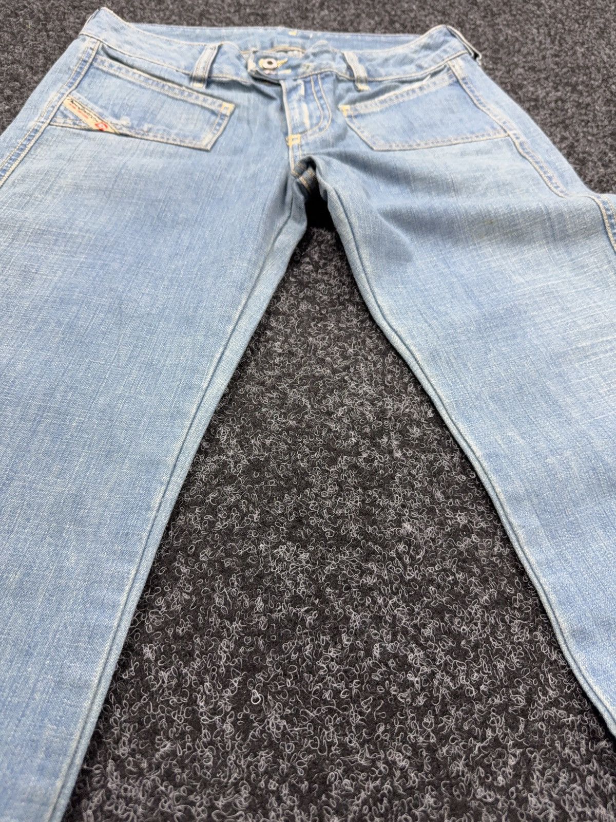 Diesel 90s Retro Diesel P-Hush Y2K Low Rise Flared Denim Jeans Size 27" / US 4 / IT 40 - 8 Thumbnail