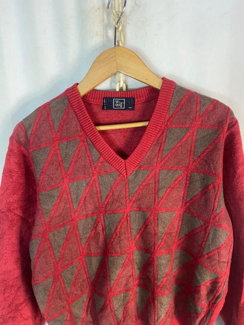 Japanese Brand × Vintage Vintage Tt wool vneck sweatshirt Size US S / EU 44-46 / 1 - 4 Thumbnail