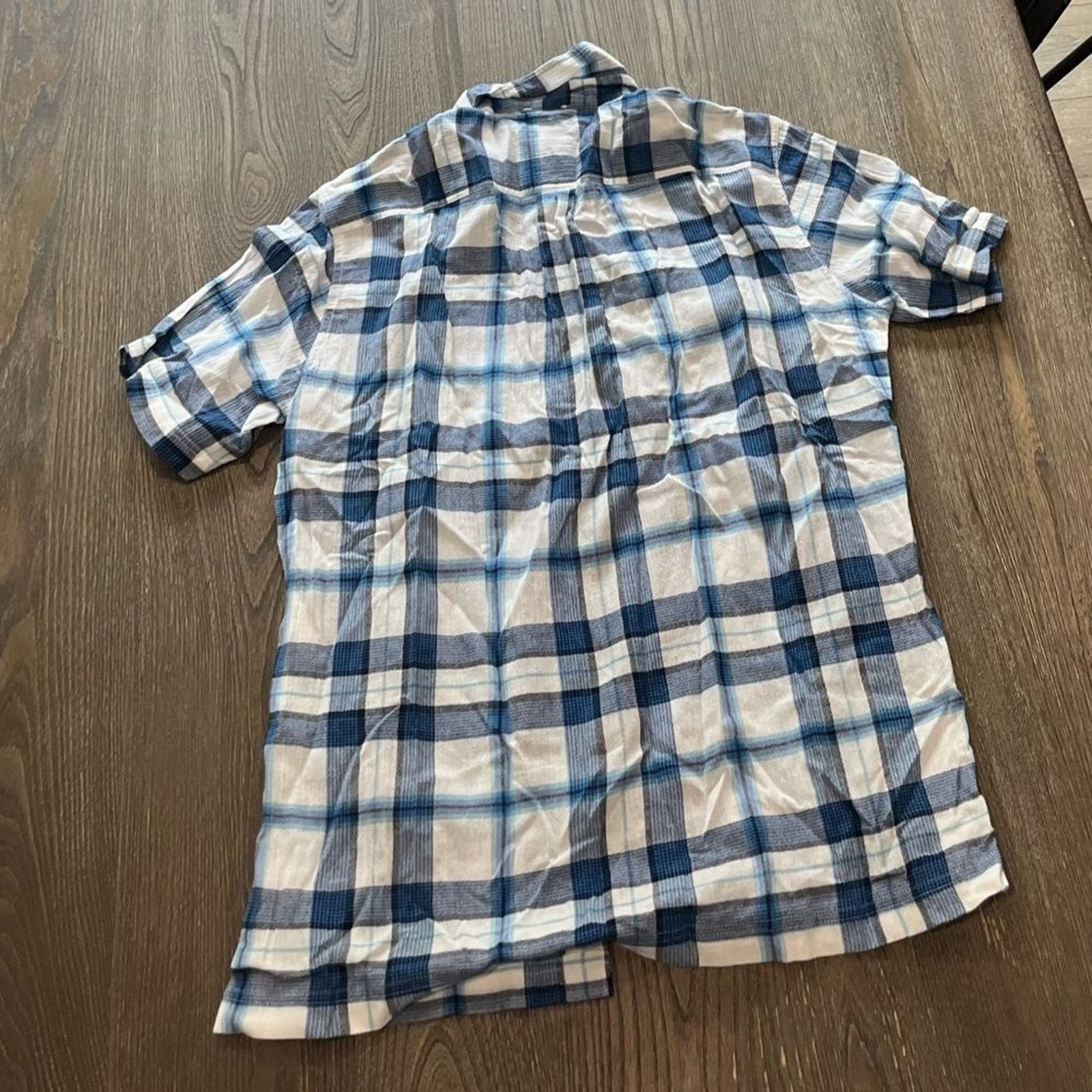 Eddie Bauer NWOT Eddie Bauer Classic Fit Woven White Blue Plaid Shirt M Size US M / EU 48-50 / 2 - 3 Thumbnail