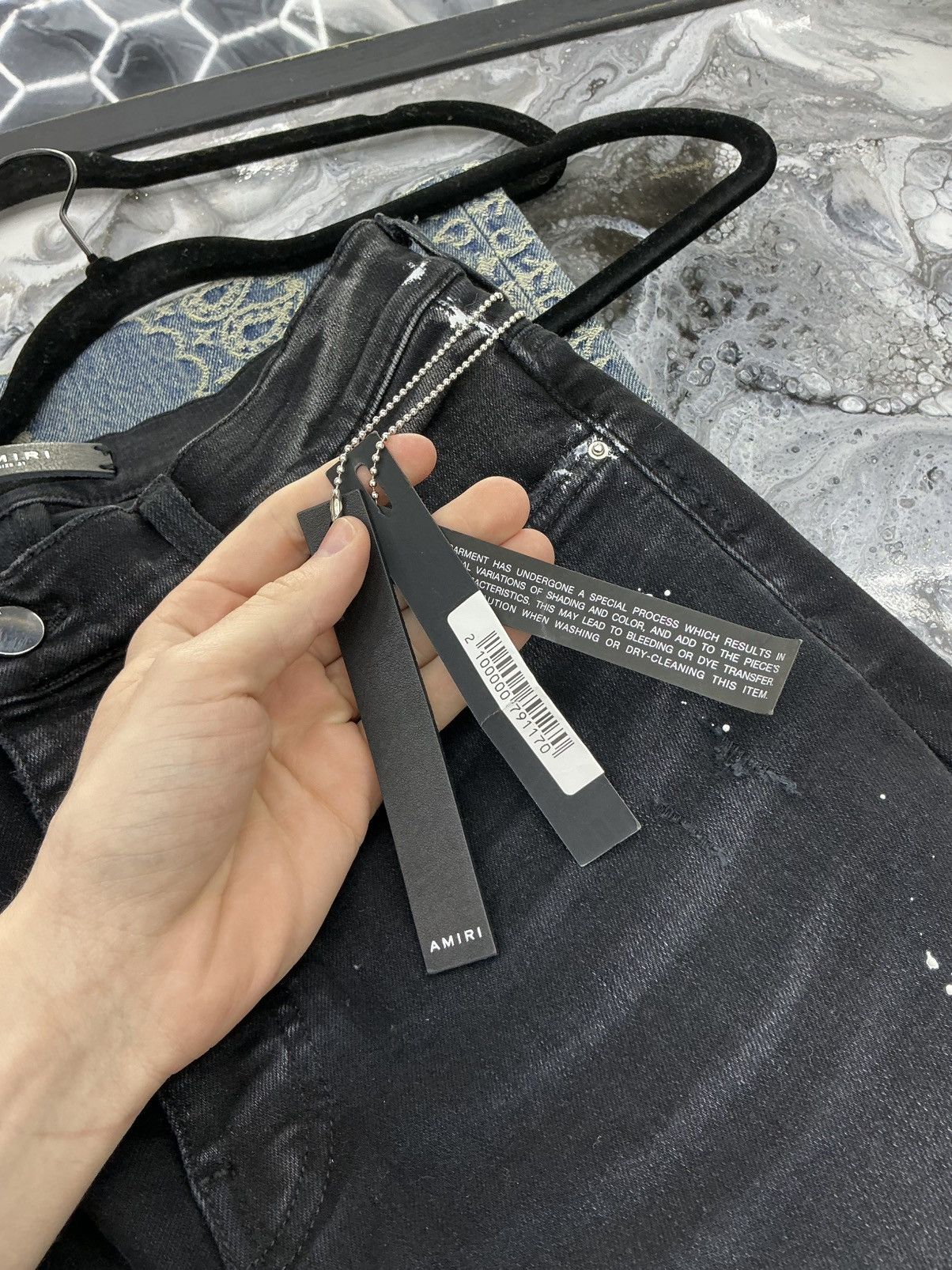 Amiri Amiri Stencil Denim Jeans Black Size 31 Size US 31 - 13 Thumbnail