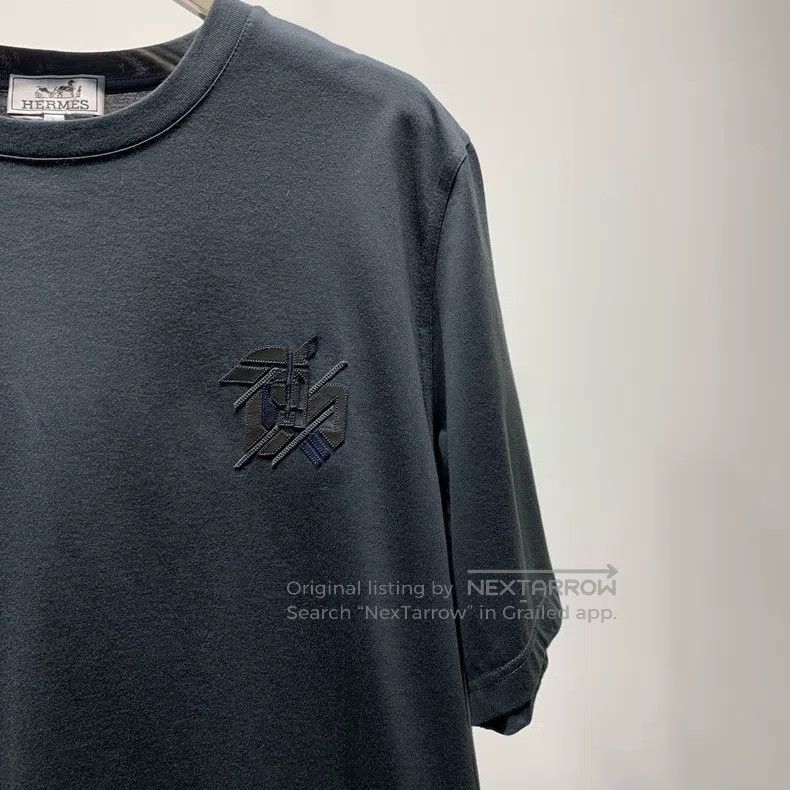 Hermes Hermes Front Patched Dark Short Sleeve T-Shirt Size US L / EU 52-54 / 3 - 6 Thumbnail