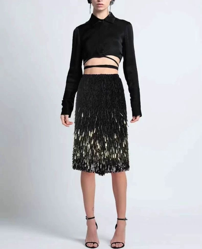 Dries Van Noten dries van noten size:44 Velvet adjustable skirt Size 42" / US 20 - 7 Thumbnail