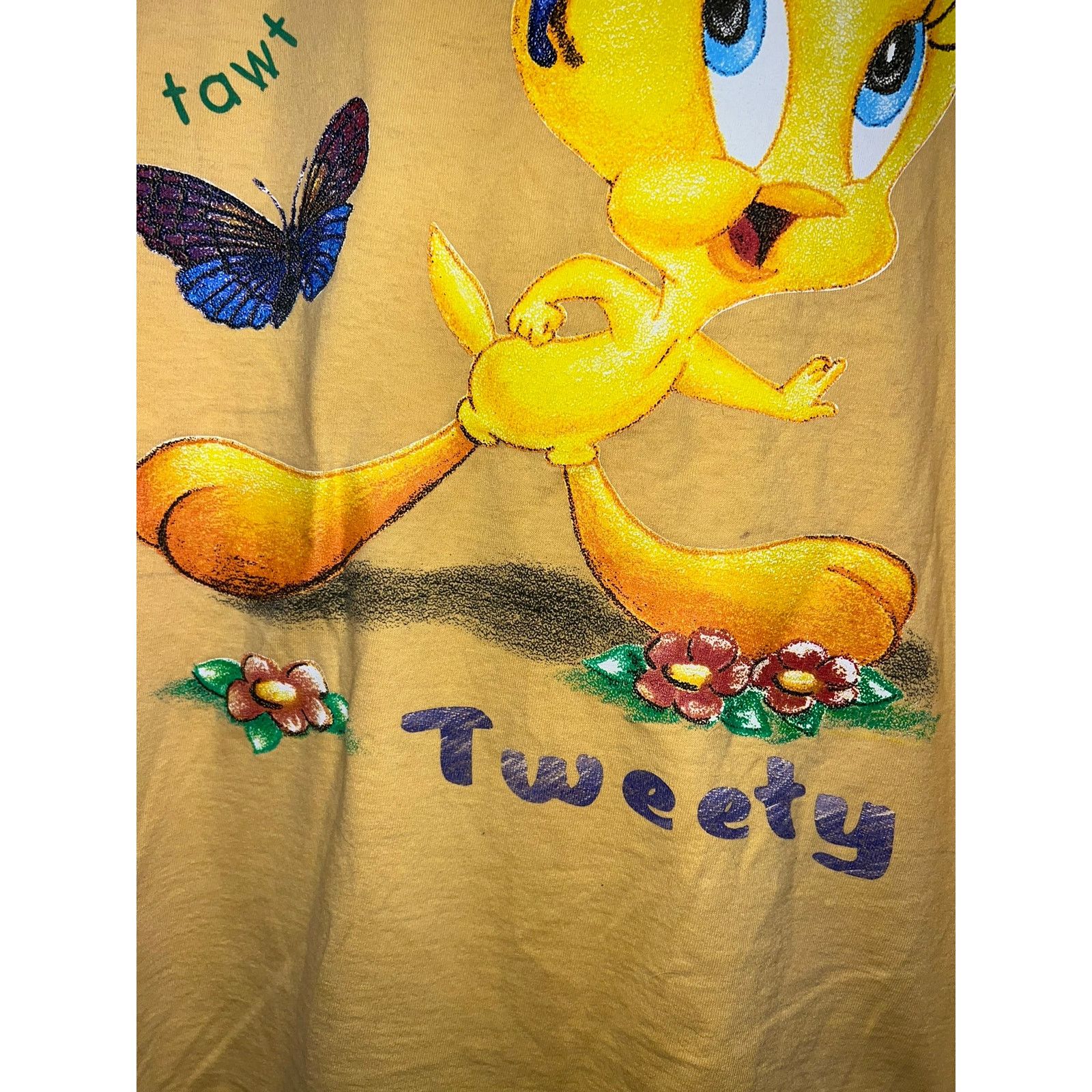 Vintage Vintage Looney Tunes Tweety Shirt Cartoon Yellow 90s Tee XL Size US XL / EU 56 / 4 - 4 Thumbnail