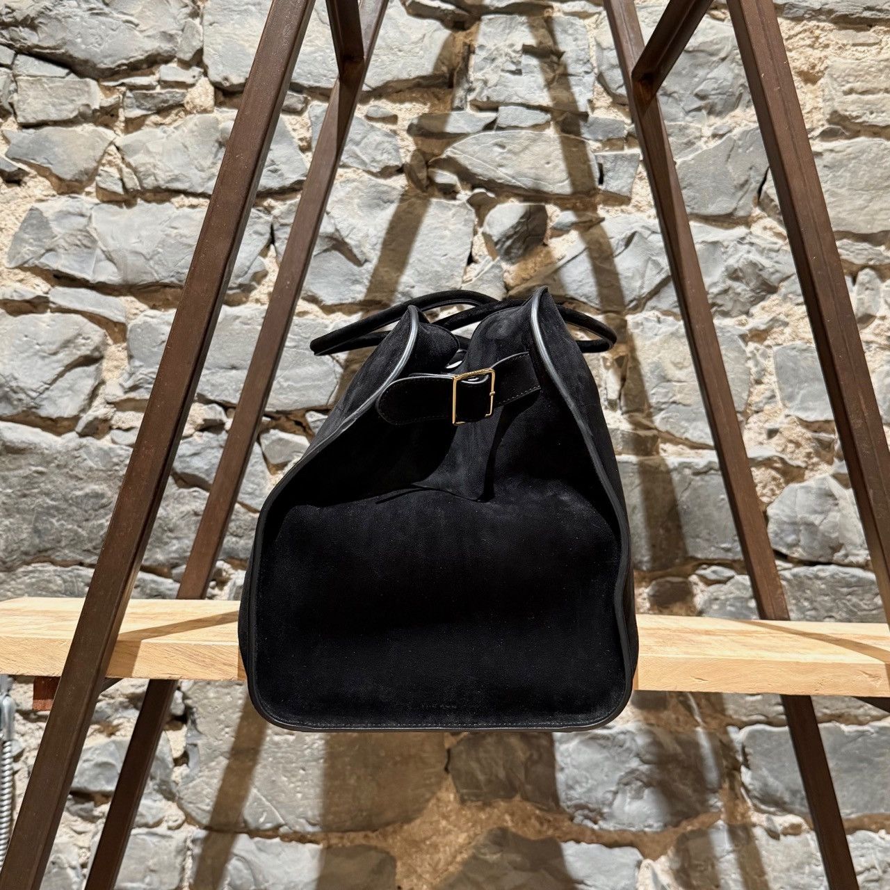 The Row The Row Black Suede Soft Margaux 17 Bag Size ONE SIZE - 6 Thumbnail