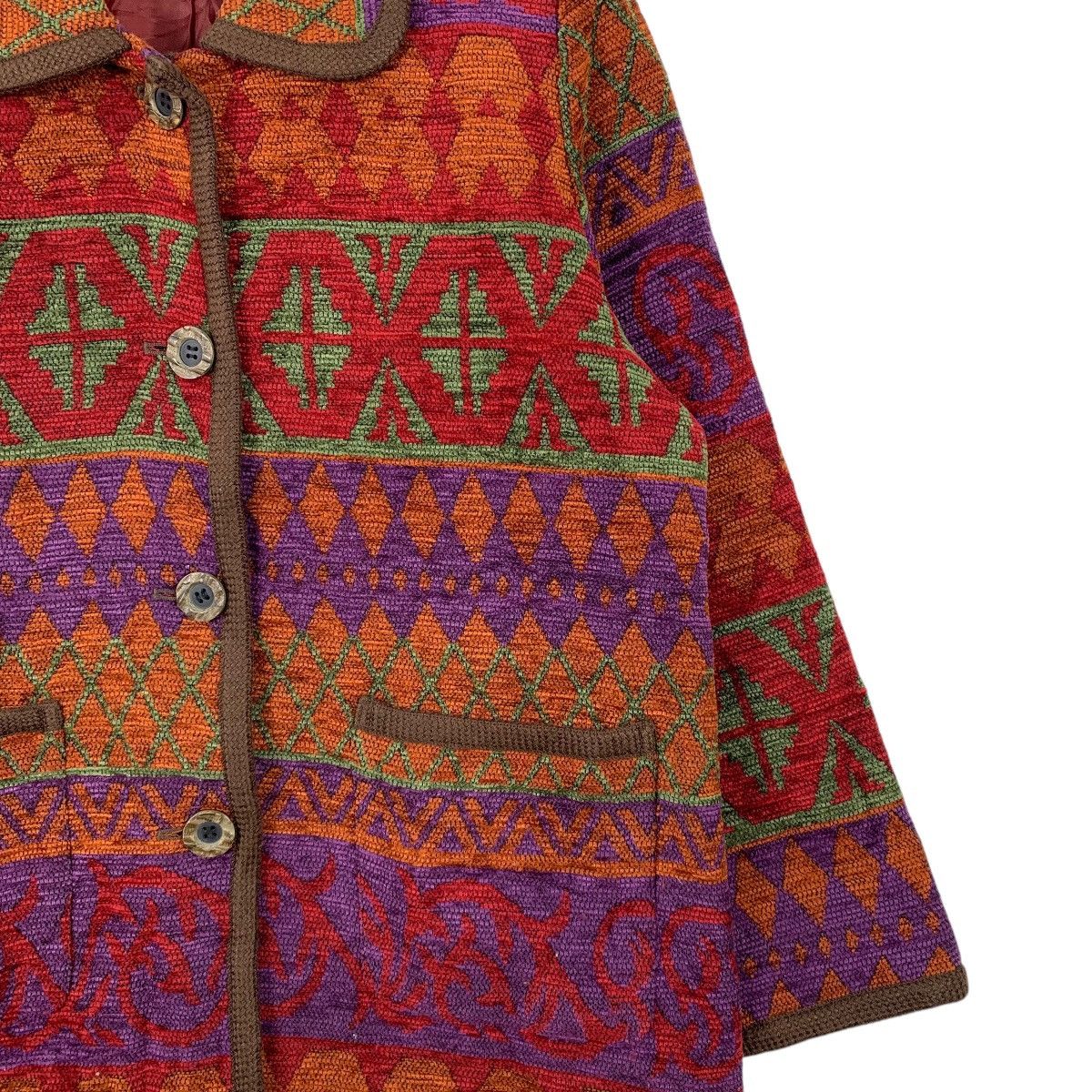 Japanese Brand × Vintage Vintage Natural Basic JAPANESE BRAND Aztec NavajoCoat Jacket Size L / US 10 / IT 46 - 6 Thumbnail