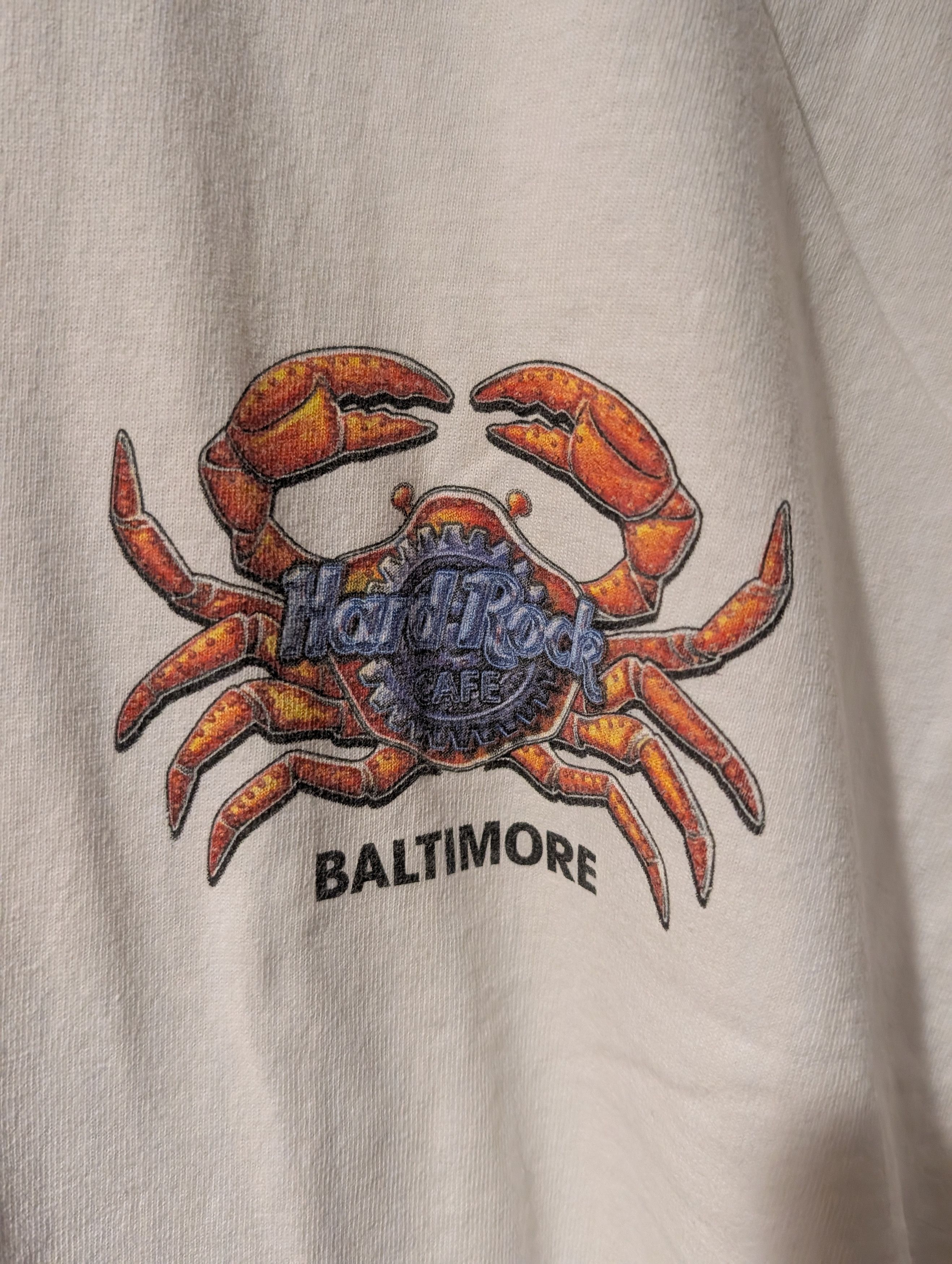Hard Rock Cafe Vintage 90s Hard Rock Cafe Baltimore Crabs Animal T-Shirt Size US XL / EU 56 / 4 - 4 Thumbnail
