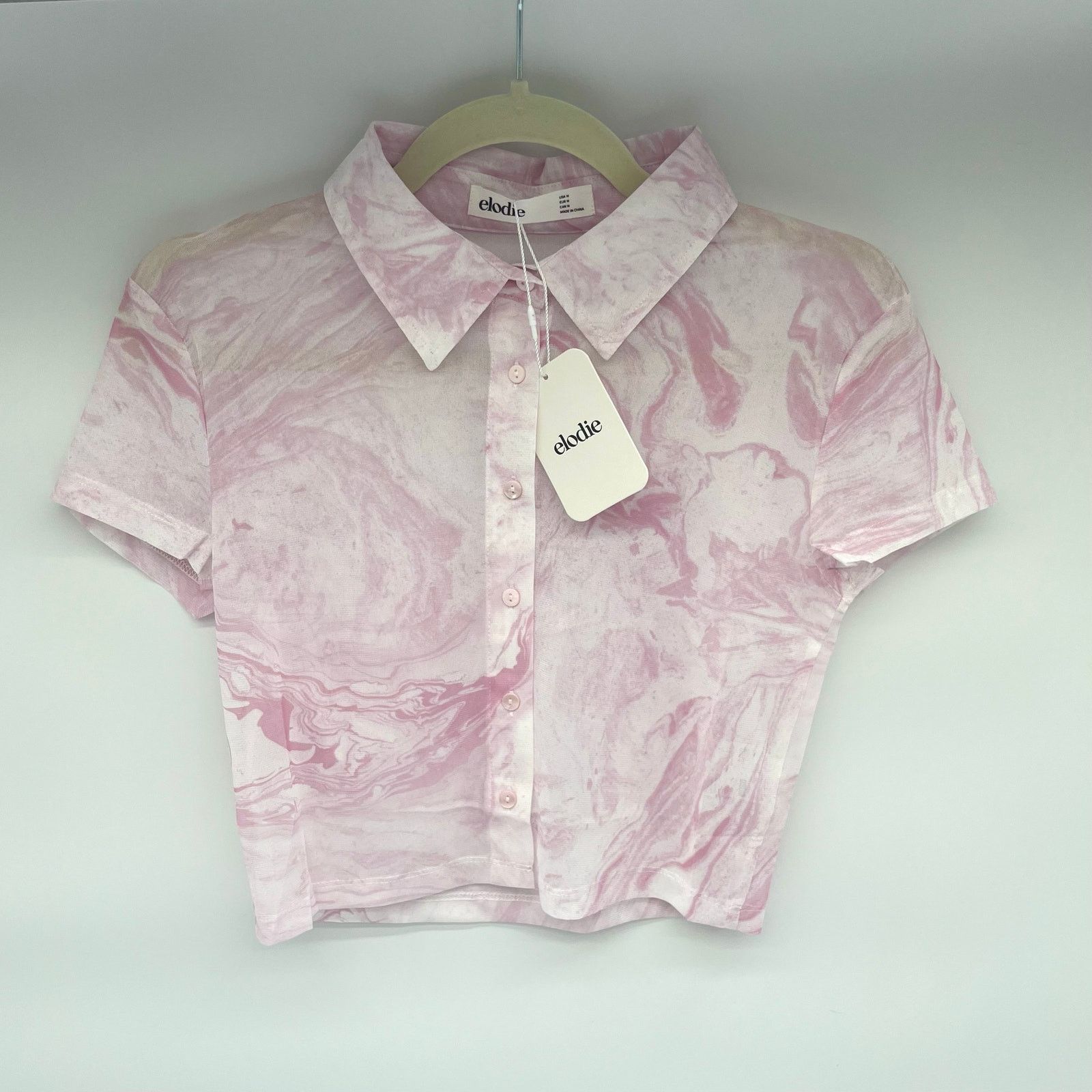 Unknown London ELODIE NWT Pink Mesh Crop Top, Size Medium Size M / US 6-8 / IT 42-44 - 1 Thumbnail