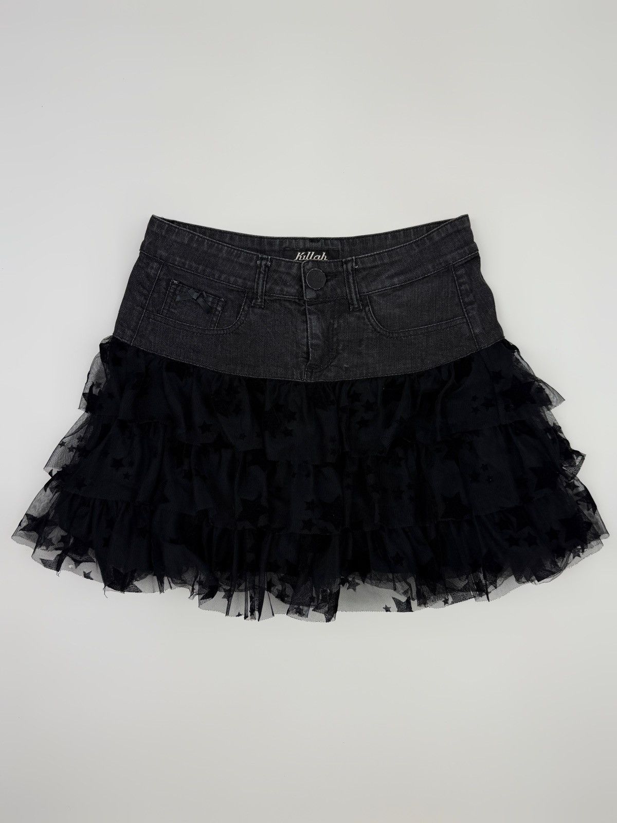 Miss Sixty Y2K Vintage Killah by Miss Sixty Denim Flare Mesh Mini Skirt Size 28" / US 6 / IT 42 - 1 Thumbnail