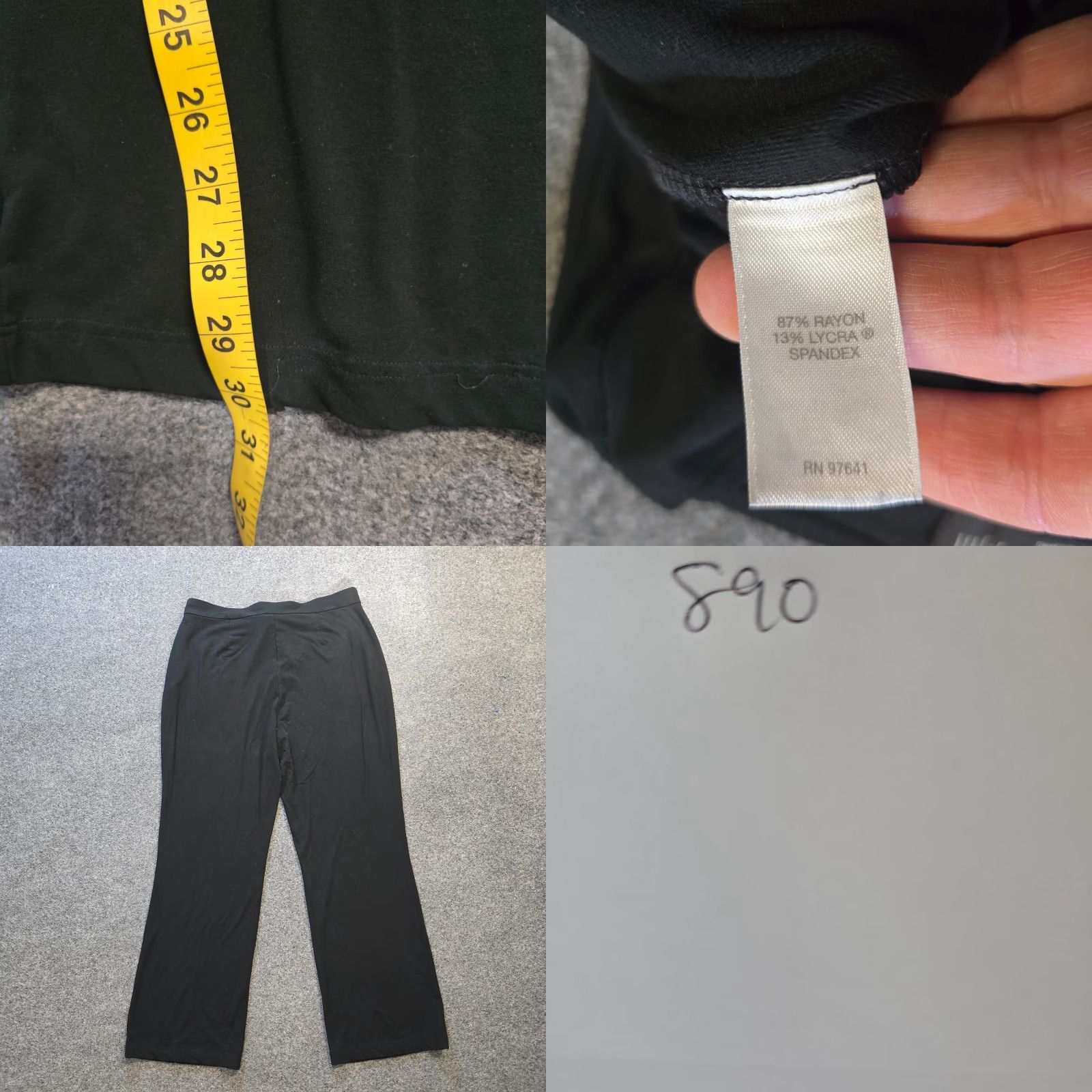 J. Jill J Jill Pants Womens Medium Black Wide Leg Wearever Stretch Capsule Basic Casual Size 24" / US 00 / IT 34 - 8 Thumbnail