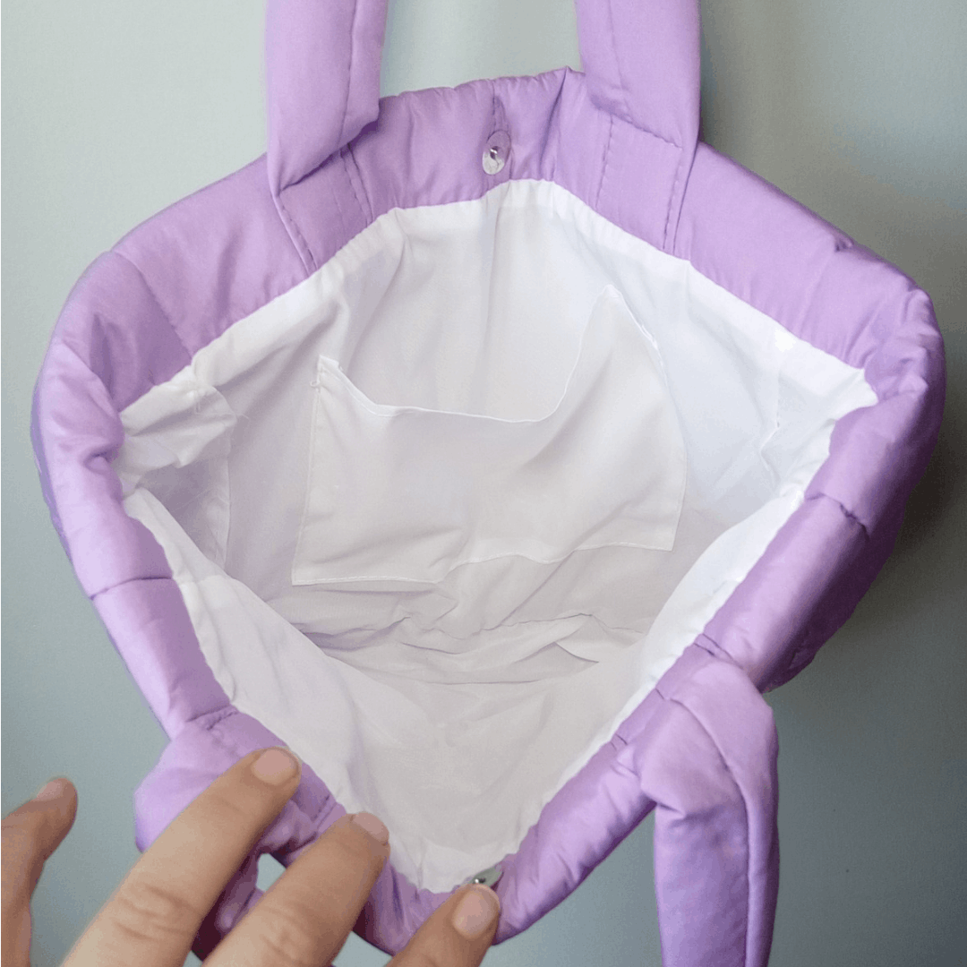 Japanese Brand KUROMI Fabric Handbag, Shoulder bag, Purple, NEW Size ONE SIZE - 4 Thumbnail