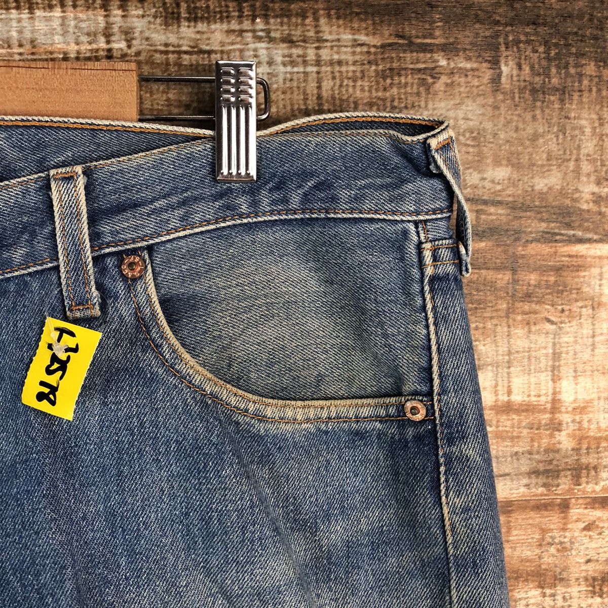 Levi's Levis 501 vintage ripped Blue Denim Pants #A2578 Size US 37 - 8 Thumbnail