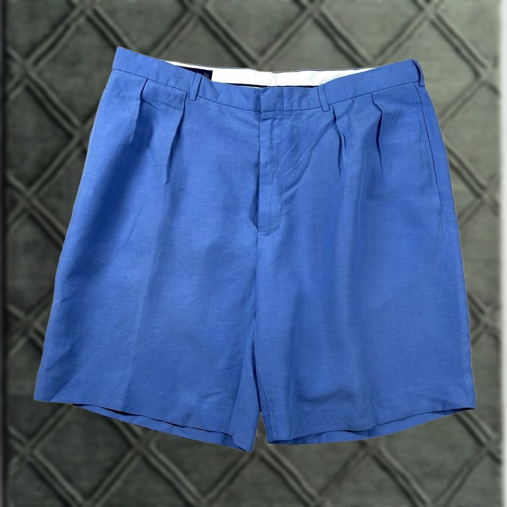 Ralph Lauren Polo Golf Ralph Lauren Mens 40 Blue Linen Silk Blend Pleated Chino Shorts Size US L / EU 52-54 / 3 - 1 Thumbnail