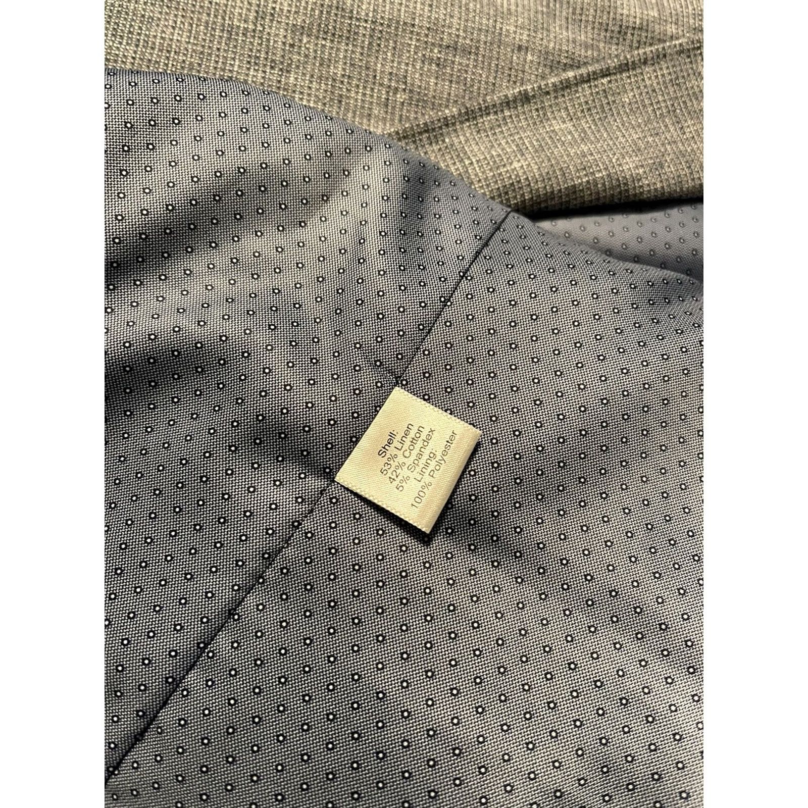 Joseph Abboud Joseph Abboud Blazer Jacket Sport Coat Gray/Blue Linen Cotton Mens Medium Size 40R - 4 Thumbnail