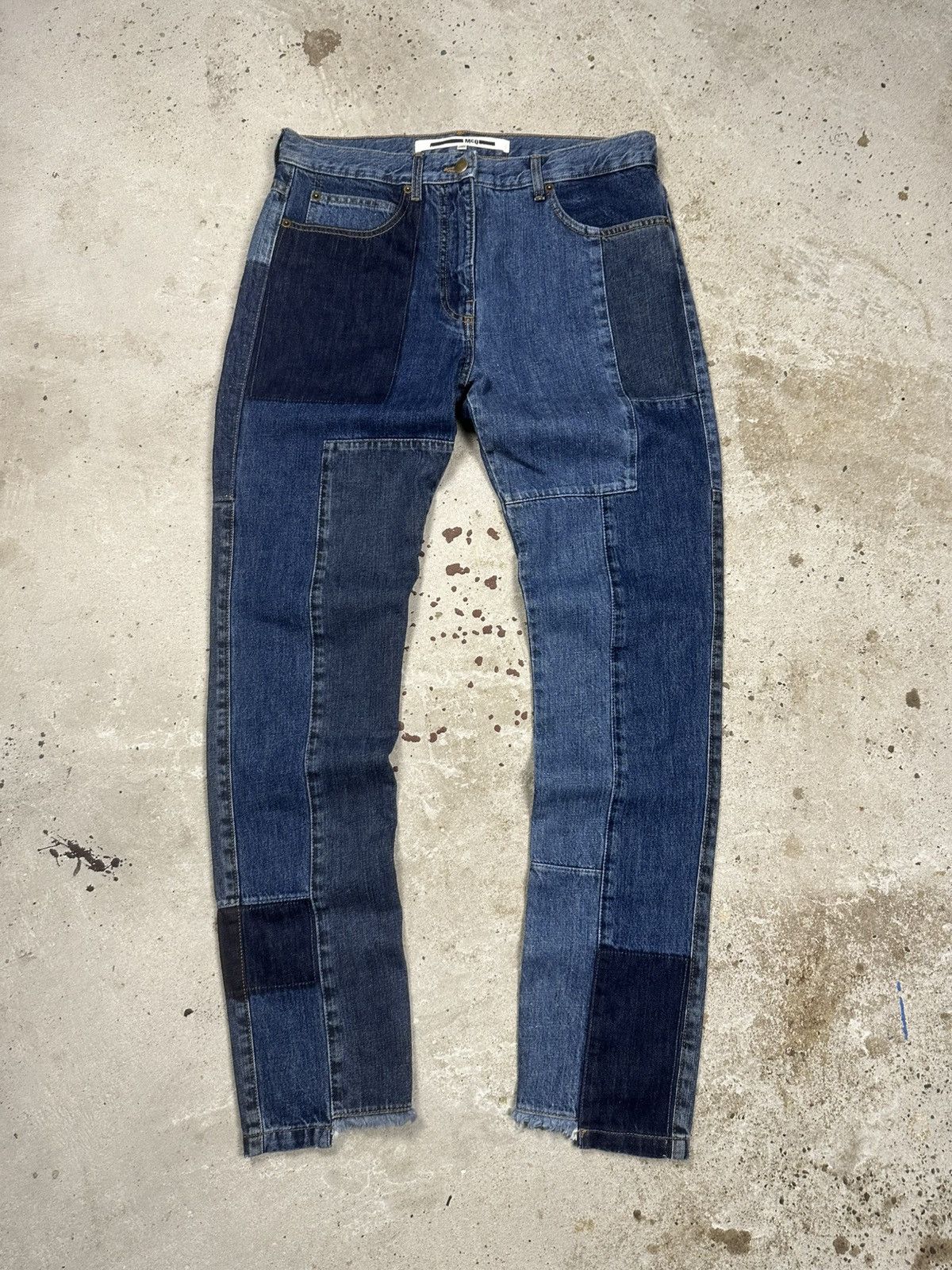 Alexander McQueen MCQ Patchwork Jeans Denim Pants
