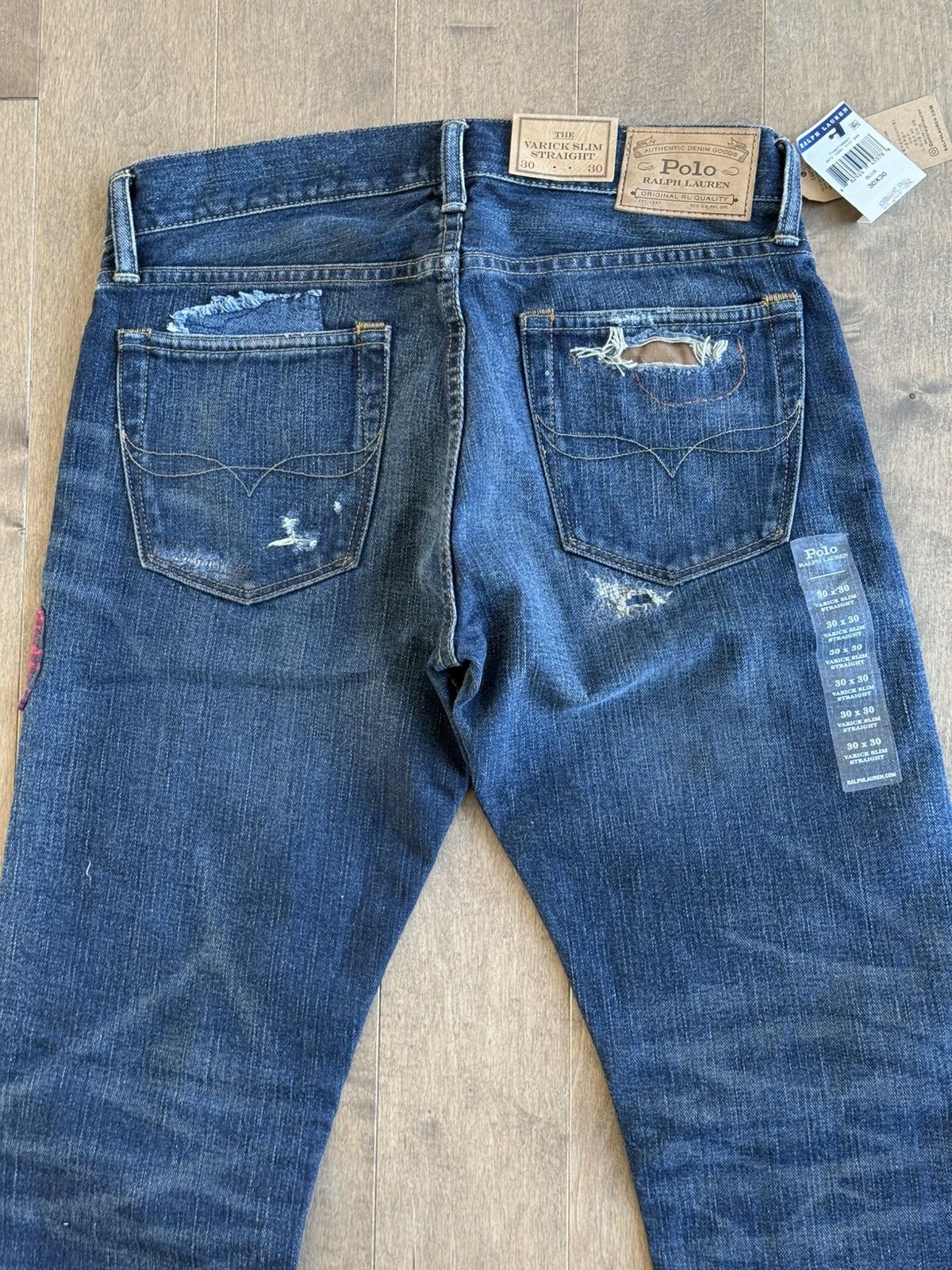 Polo Ralph Lauren × Ralph Lauren New Rare Polo Patchwork Distressed Straight Slim Jeans 30x30 Size US 30 / EU 46 - 4 Thumbnail