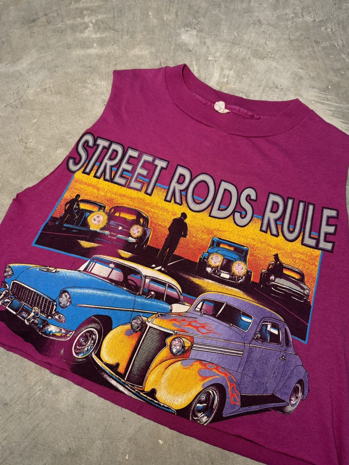 Vintage 90s vintage Street Rods Rule sunset race flame hot rod Size L / US 10 / IT 46 - 2 Thumbnail