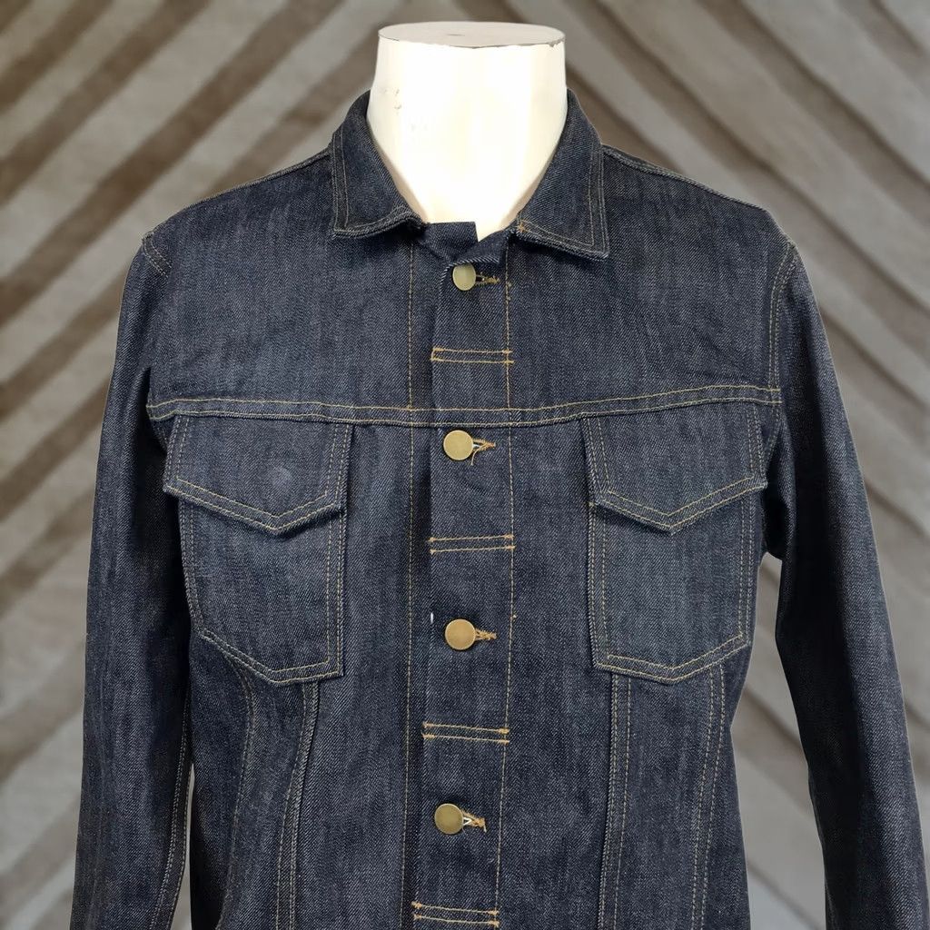 Vintage VINTAGE Skid Row Denim Academy Jacket Trucker Denim Men L Dark Indigo Size US L / EU 52-54 / 3 - 1 Thumbnail