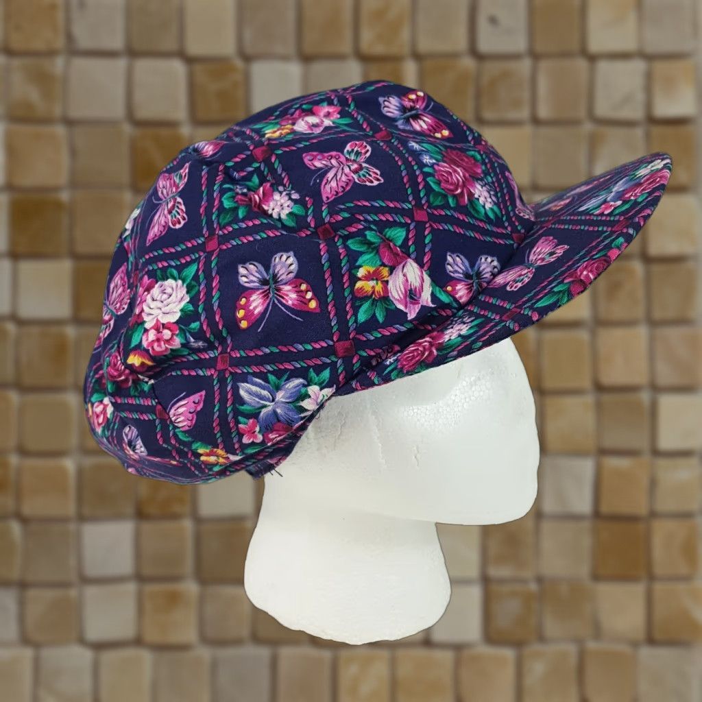 Vintage VINTAGE Infinity Chic Baseball Cap Hat One Size Purple Floral Butterfly 90s Cute Adjustable Cotton Women's Hat Size ONE SIZE - 1 Thumbnail