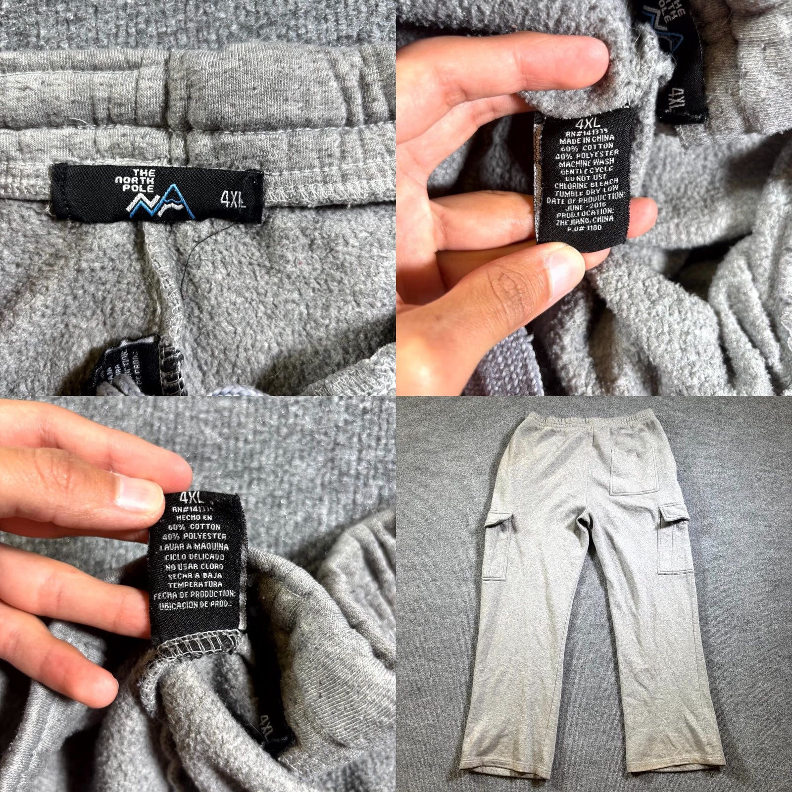 Poler The North Pole Sweatpant Men 4XL Gray Cotton Cargo Sports Drawstring Performance Pants Size US 39 - 9 Thumbnail