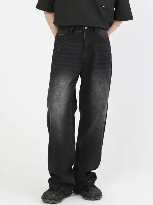 Japanese Brand × Jean Japanese retro washed distressed wide-leg straight jeans Size US 32 / EU 48 - 1 Thumbnail