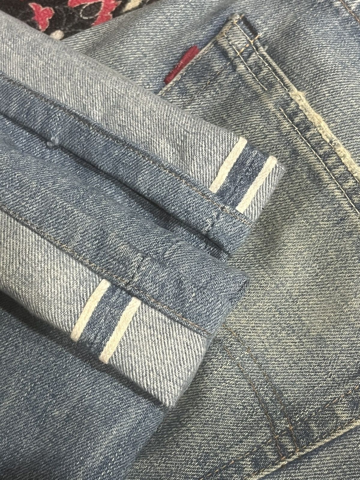 Levi's Vintage Clothing Levi’s LVC 501 Big E Repaired Blue Washed Selvedge Jeans Size US 34 / EU 50 - 14 Thumbnail