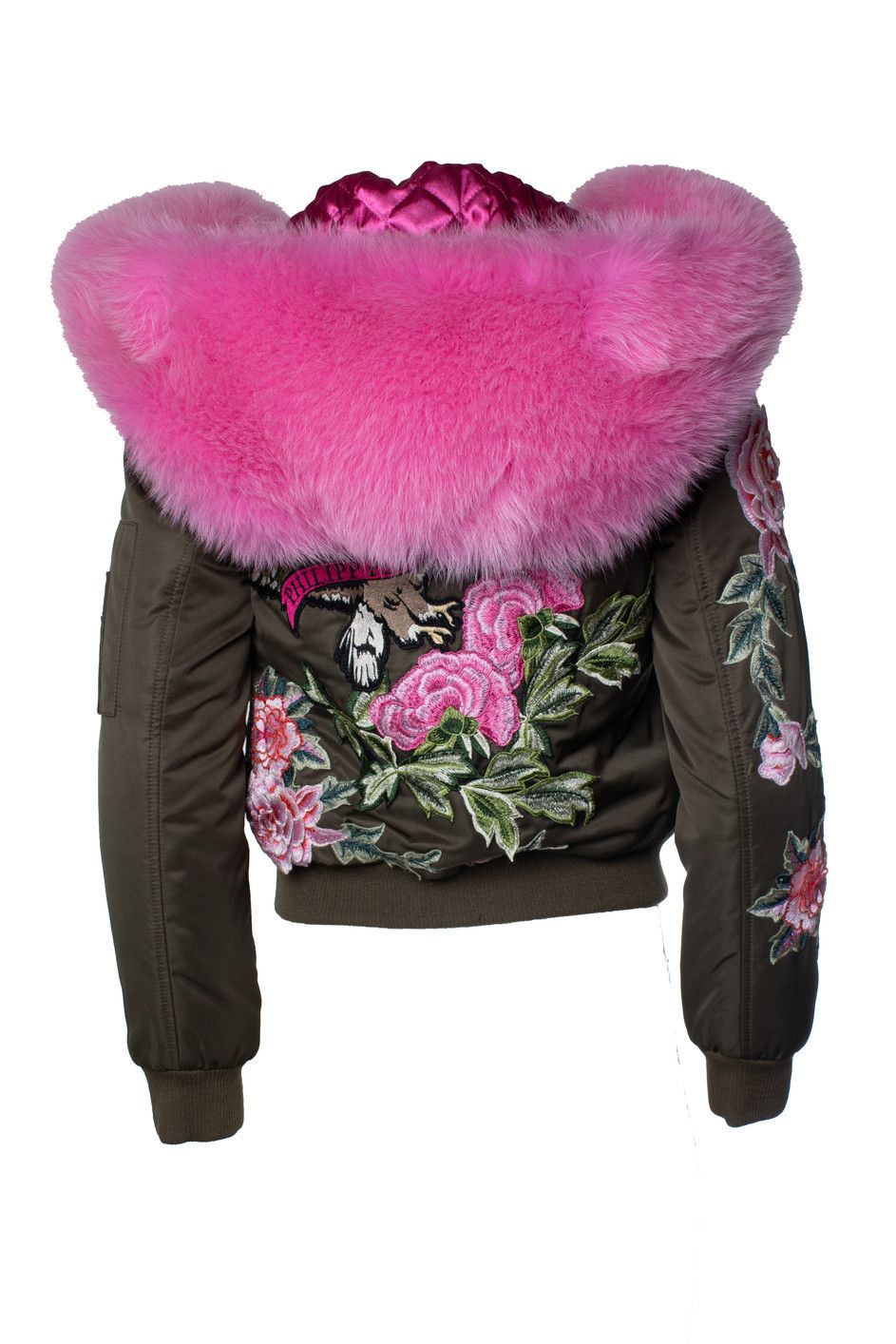 Philipp Plein Philipp Plein, hooded bomber with floral embroidery Size S / US 4 / IT 40 - 2 Thumbnail