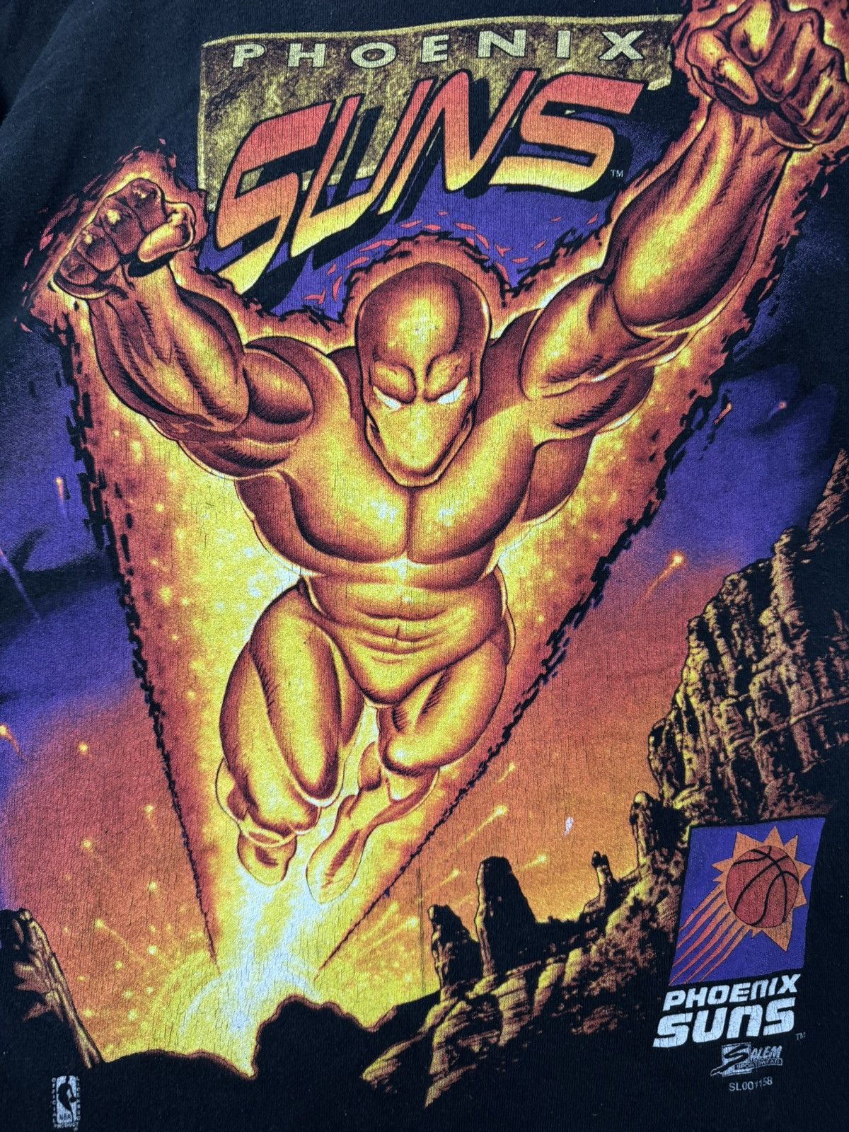 NBA Vintage 90s Phoenix Suns Superhero Salem Tee Shirt NBA Rare Size US L / EU 52-54 / 3 - 2 Thumbnail