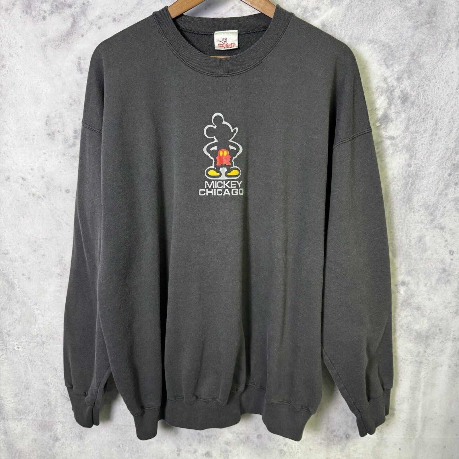 Vintage Vintage Mickey Mouse Chicago Sweatshirt Mens XL Faded Black Size US XL / EU 56 / 4 - 2 Thumbnail