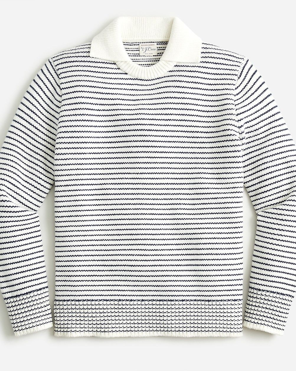 J.Crew rugged merino wool-blend collared sweater in stripe Size US L / EU 52-54 / 3 - 1 Thumbnail
