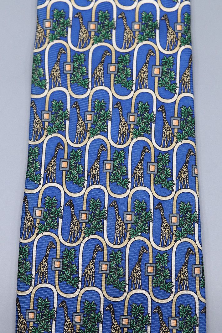 Other Giraffe Jungle Pattern Tie – 100% Silk, Made in Germany Size ONE SIZE - 5 Thumbnail