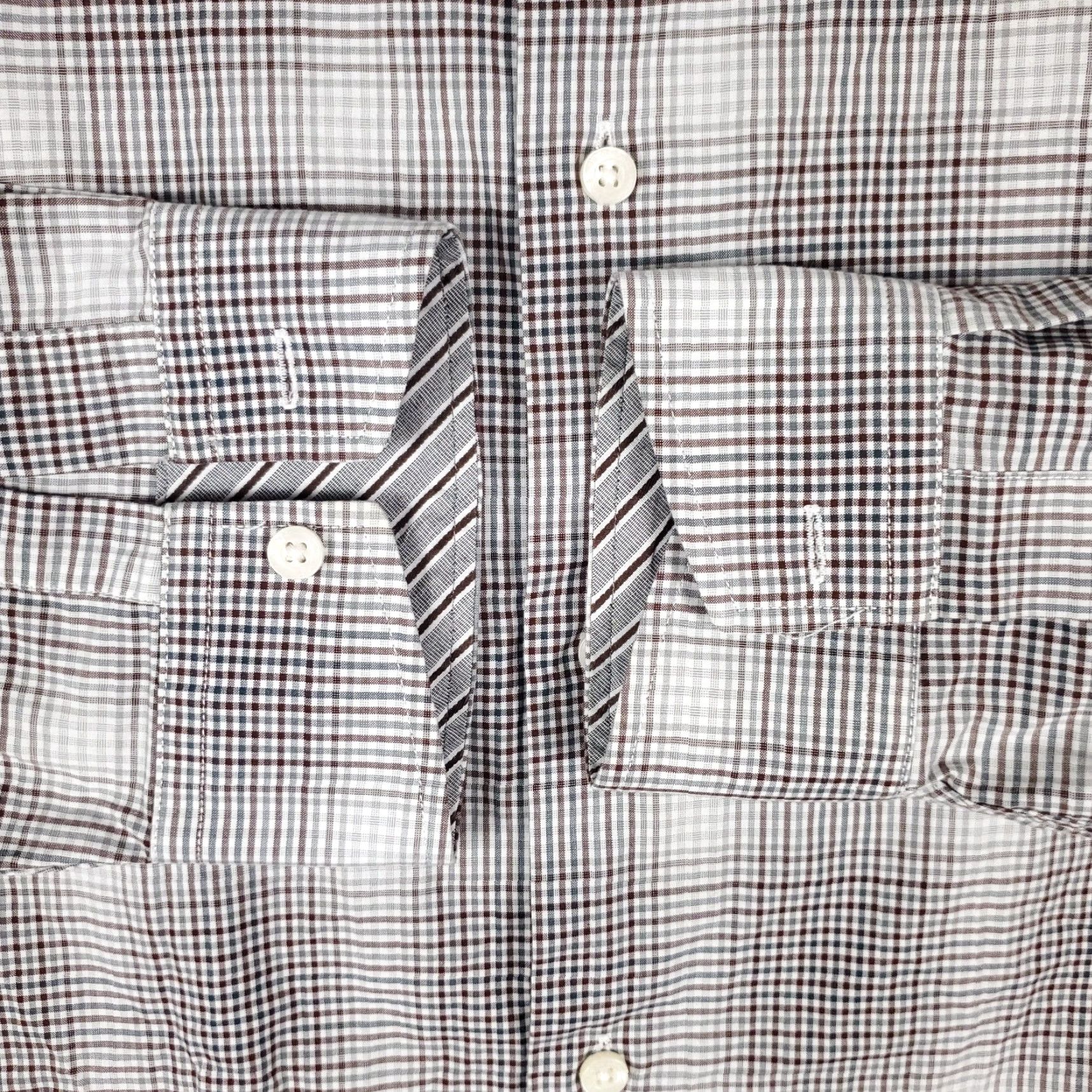 Ben Sherman VINTAGE Ben Sherman Gray Plaid Dress Shirt Men 16 Regular 34/35 Long Sleeve Button Up Size 42R - 3 Thumbnail