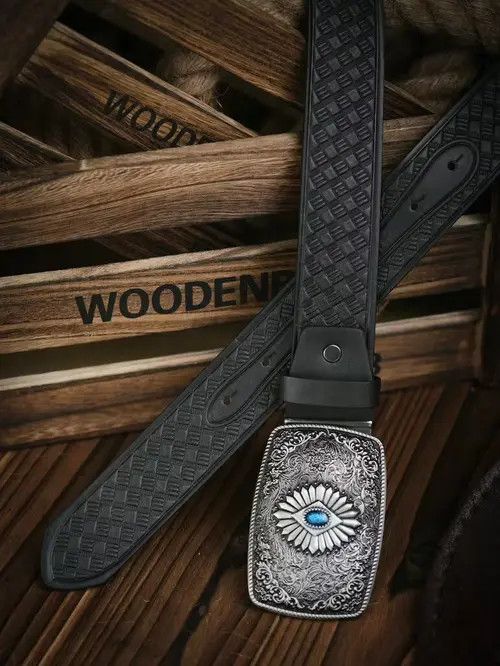 Japanese Brand Western Carved Flower Belt Men Women Size ONE SIZE - 4 Thumbnail