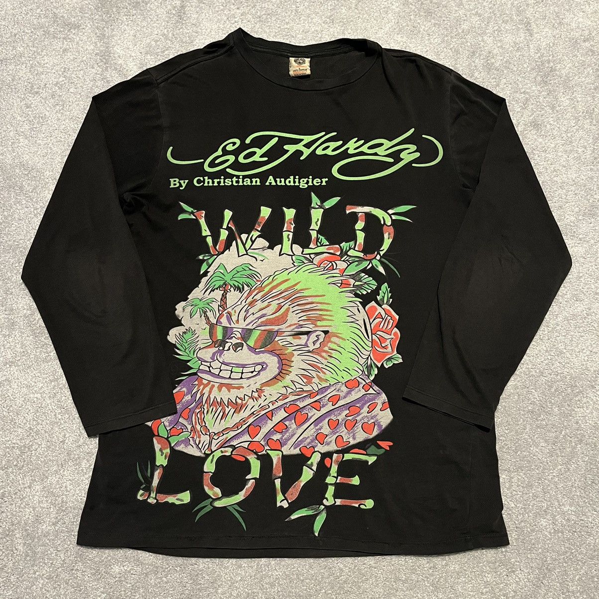 Ed Hardy Vintage Y2K Ed Hardy Christian Audigier Wild Love Longsleeve Size US L / EU 52-54 / 3 - 1 Thumbnail