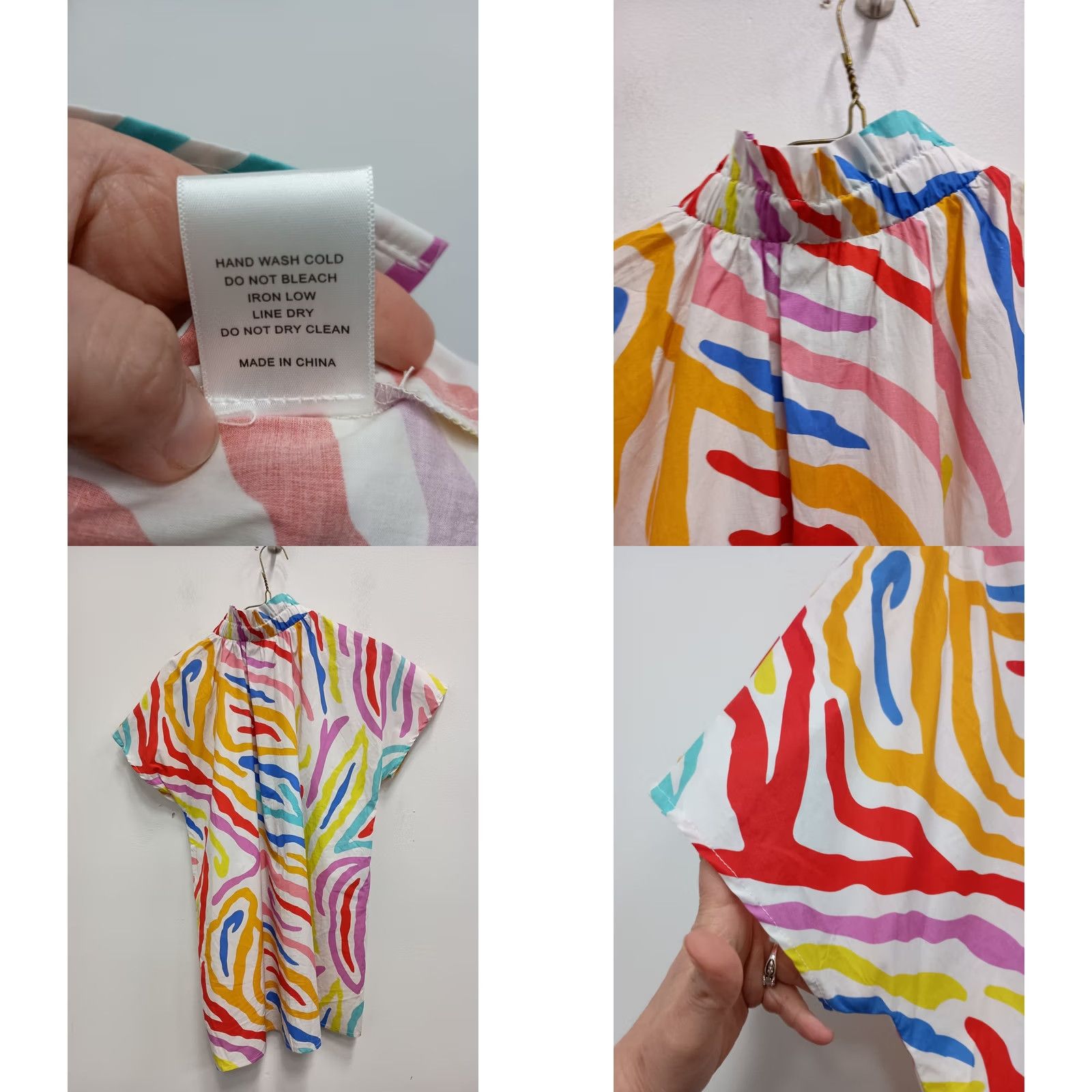 Vintage Layerz Clothing Top Womens M Wearable Art BOHO Abstract Print Short Sleeve Size M / US 6-8 / IT 42-44 - 8 Thumbnail
