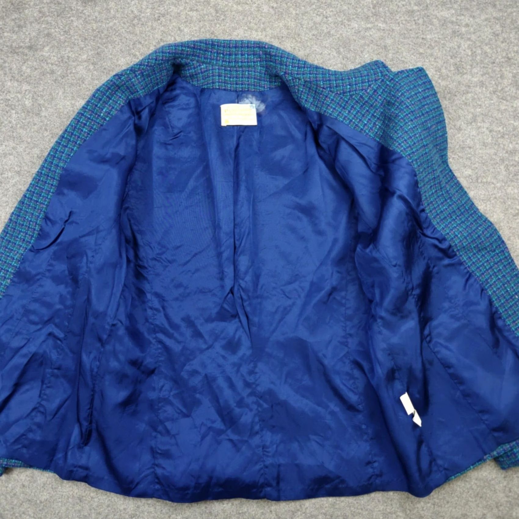 Pendleton VINTAGE Pendleton Skirt Suit Womens 12 Blue Blazer Wool Check Tweed One Button Lined Size XL / US 12-14 / IT 48-50 - 3 Thumbnail