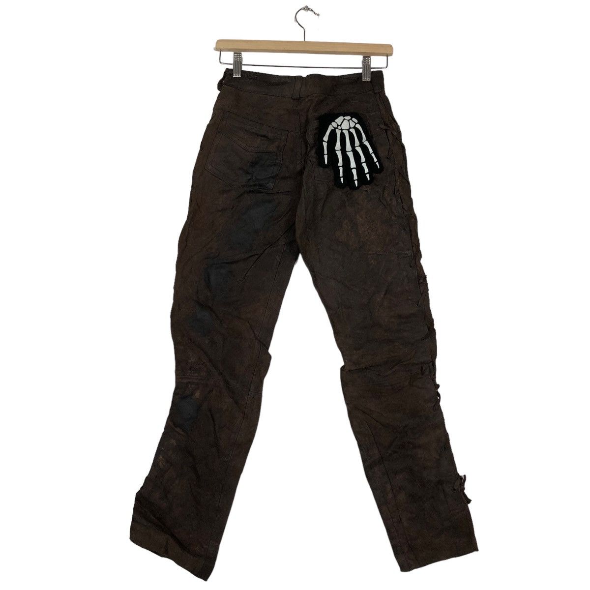 Genuine Leather 🔥Rare Bondage Parachute Biker Genuine Leather Pants Japan Size US 26 / EU 42 - 7 Thumbnail