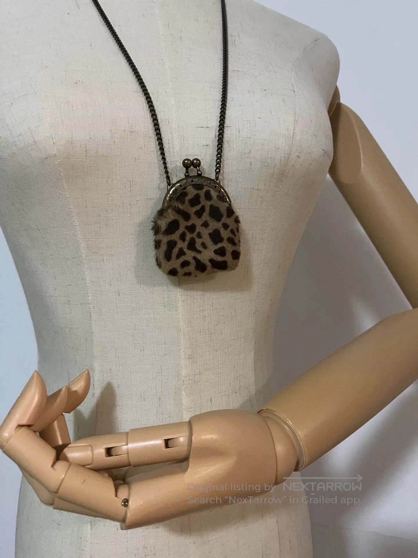 Yohji Yamamoto Y's Mini Leopard Necklace Bag.