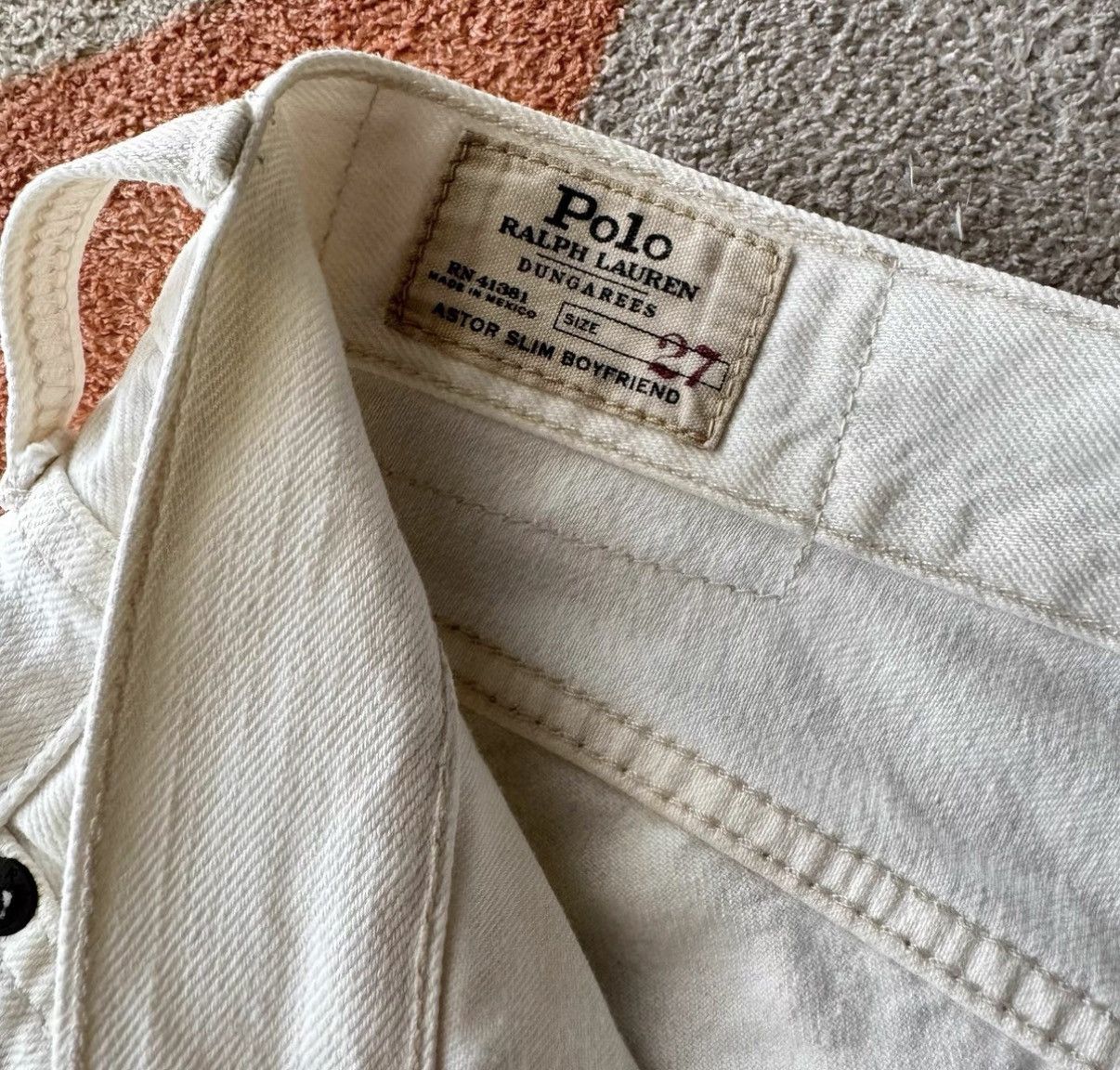 Polo Ralph Lauren Polo Ralph Lauren White Patch Distressed Jeans K22 Size US 27 - 5 Thumbnail